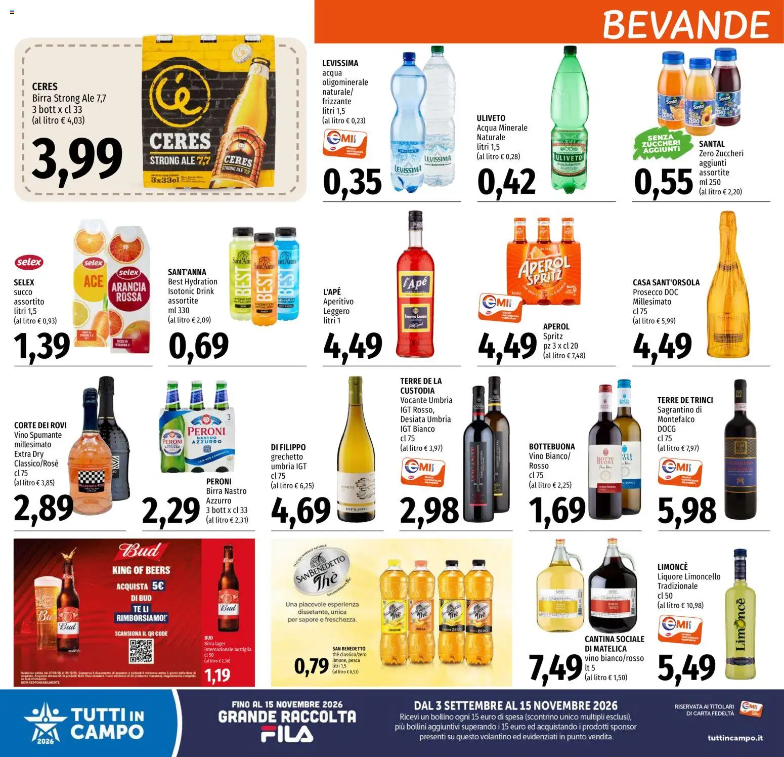 Volantino EMI del 15/10/2026 | Pagina: 22 | Prodotti: Tè, Prosecco, Arancia, Acqua minerale
