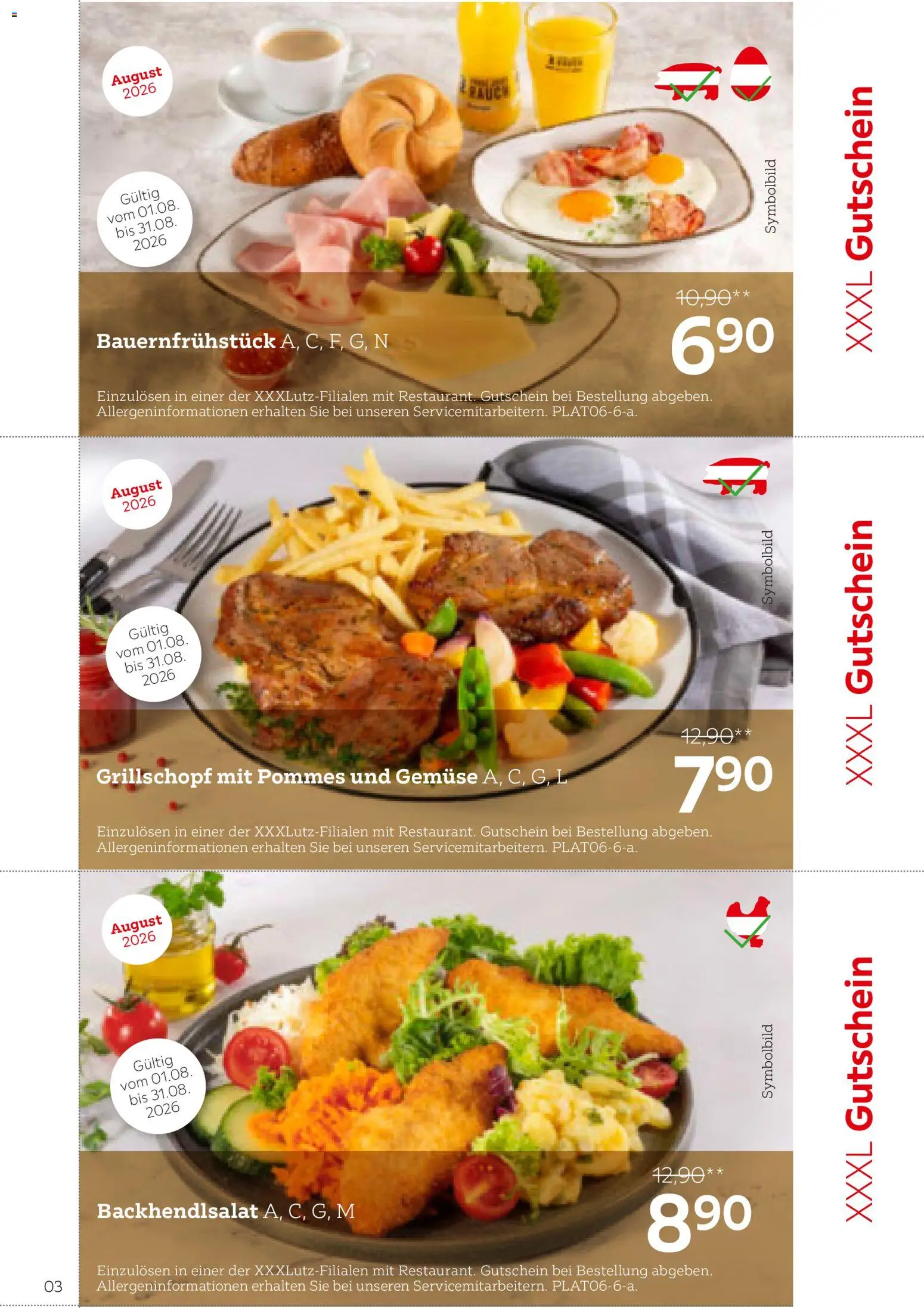 XXXLutz Restaurant gültig ab 01.08.2026 | Seite: 3 | Produkte: Gemüse