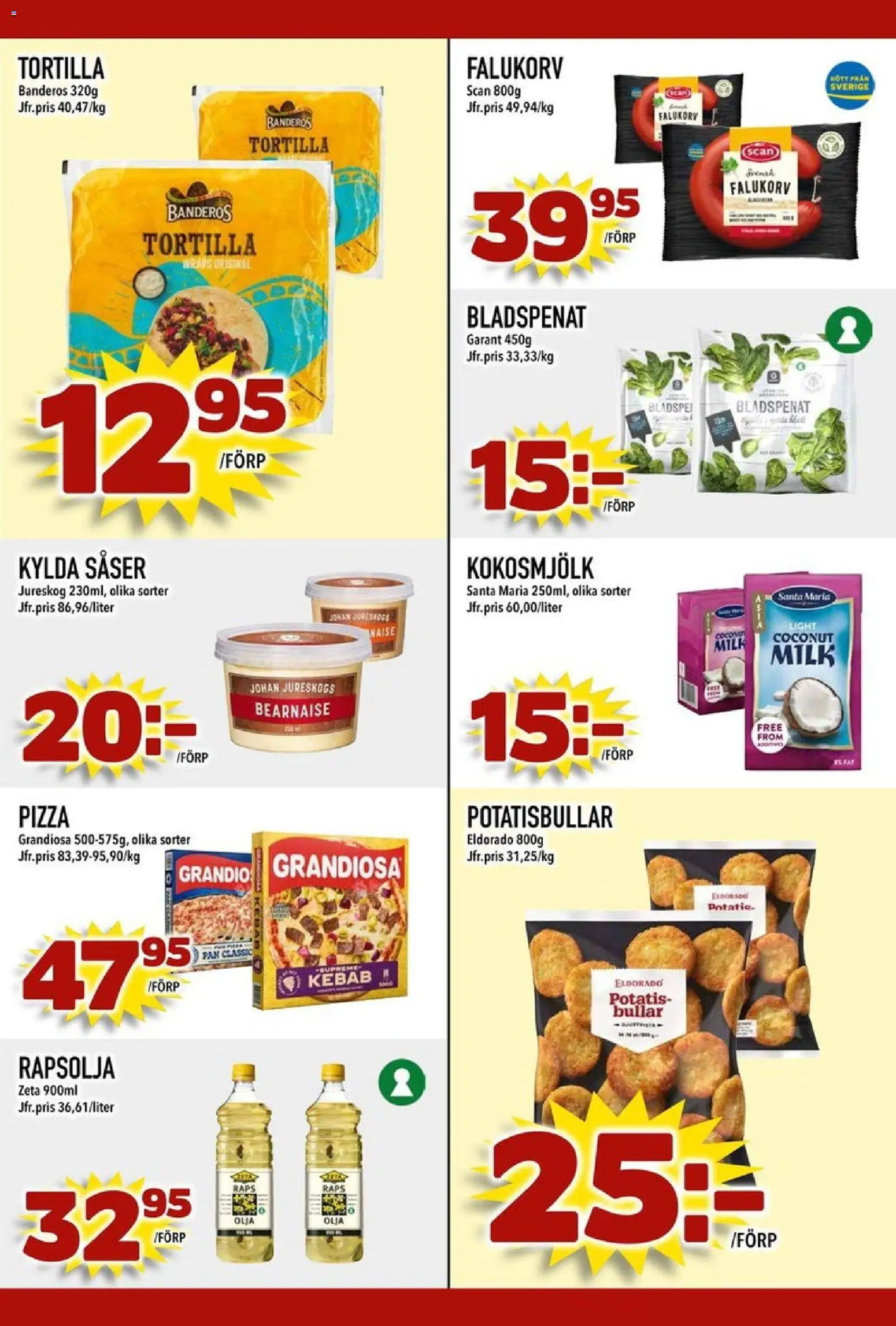 Din Mat reklamblad aktuell från 05/10/2026 | Sida: 5 | Produkter: Kokosmjölk, Potatisbullar, Rapsolja, Potatis