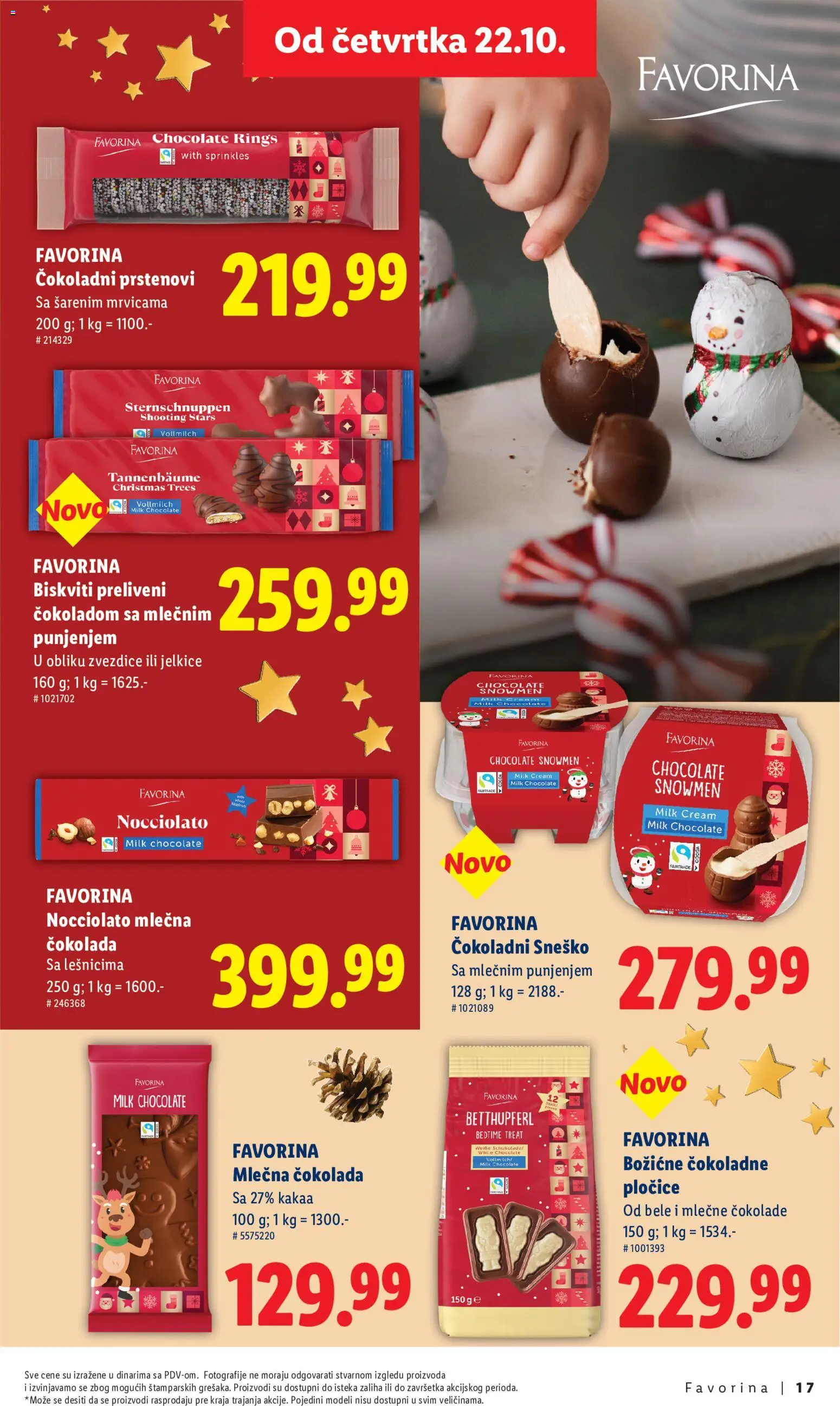Lidl katalog - važi od 22.10.2026 | Strana: 17 | Proizvode: Čokolada, Mlečna čokolada