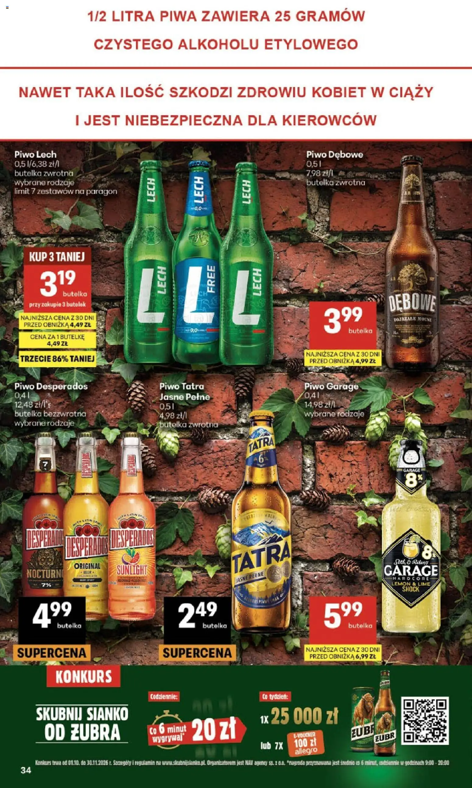 Delikatesy Centrum Black Weeks od 29.10.2026 | Strona: 34 | Produkty: Piwo Garage, Lech, Piwo Desperados, Piwo