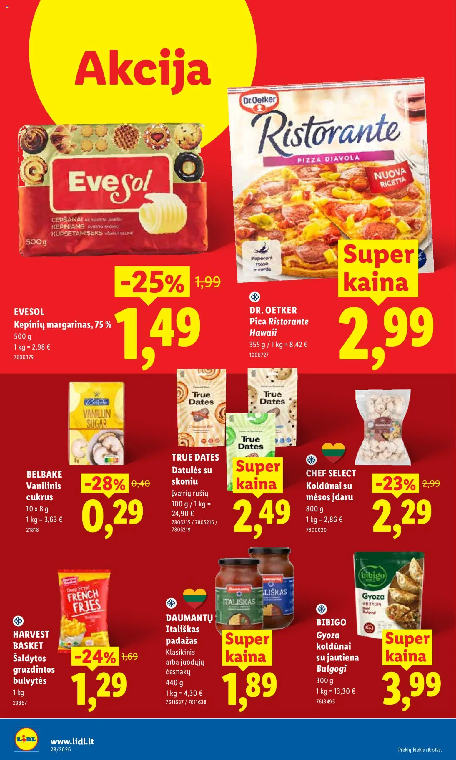 LIDL akcijos nuo 2026.07.06 | Puslapis: 22 | Prekių: Pica, Cukrus, Padažas, Jautiena