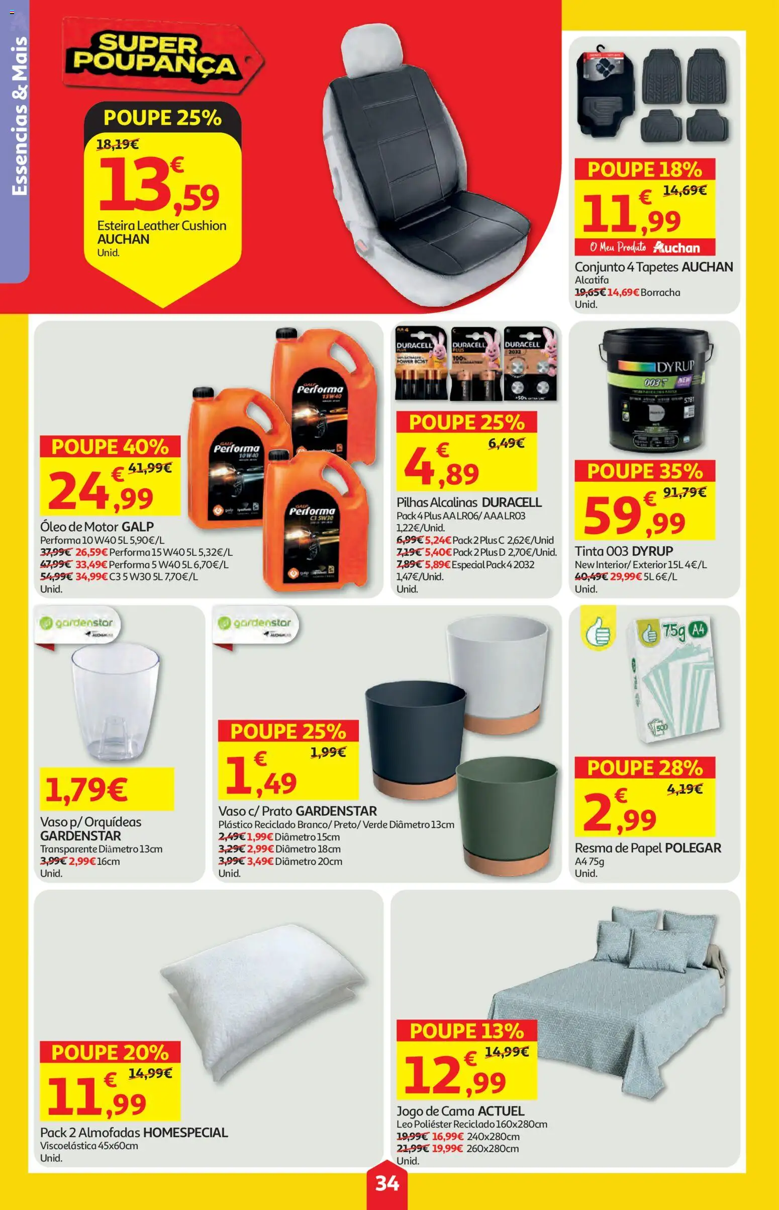 Auchan folheto │ válido de 25/06/2026 | Página: 34 | Produtos: Tinta, Jogo de cama, Esteira, Cama