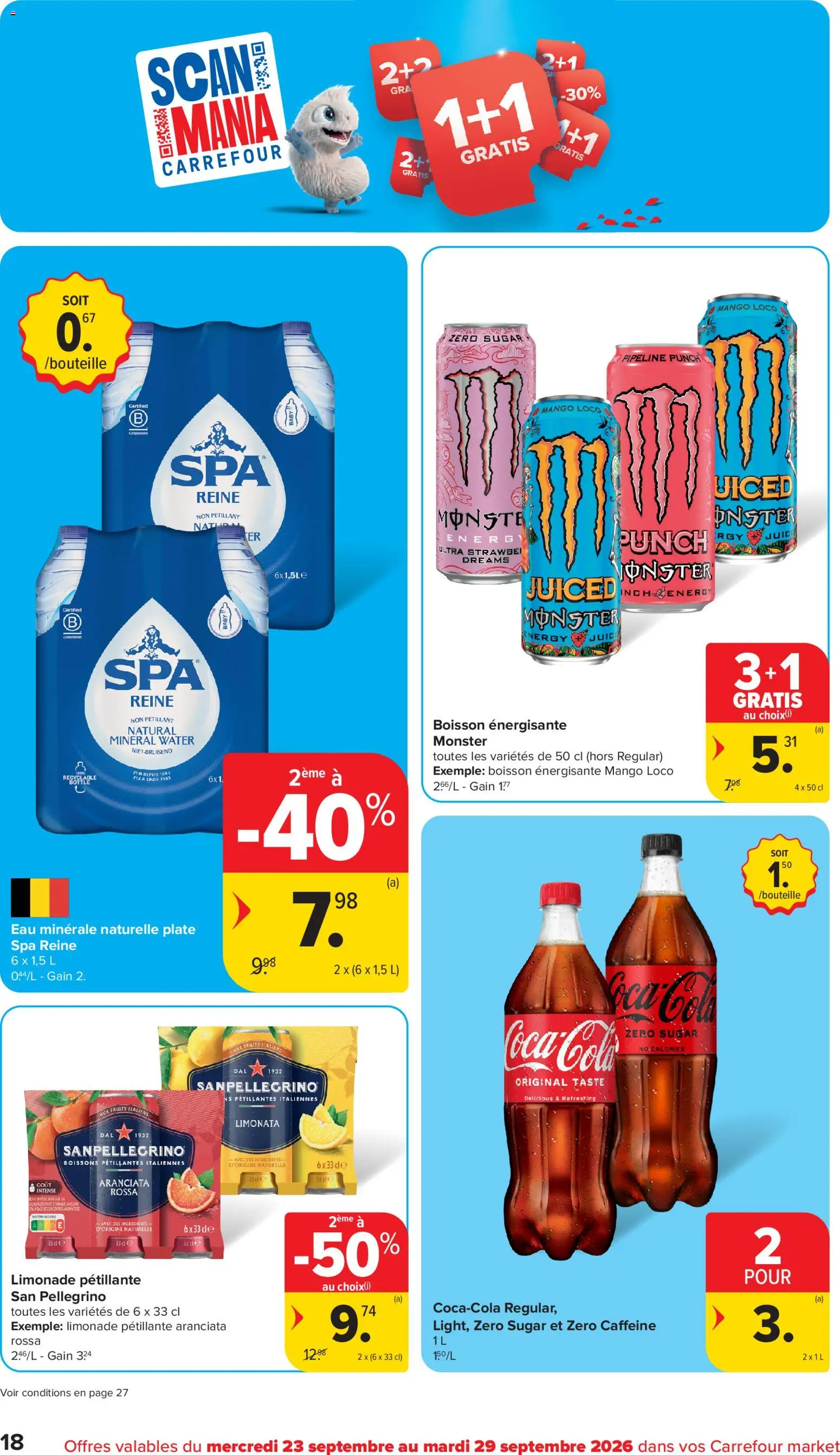 {H1} | Pagina: 18 | Producten: Coca Cola, Limonade, Mango, Water