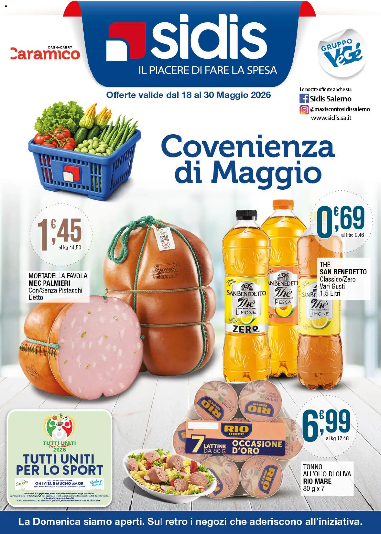 Volantino Sidis del 18.05.2026 | Pagina: 1 | Prodotti: Olio, Pesca, Tonno, Pistacchi