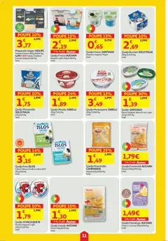 Pré-visualização Auchan folheto válido de 30.04.2026 | Página: 11 | Produtos: Queijo mascarpone, Campainha, Queijo feta, Mascarpone