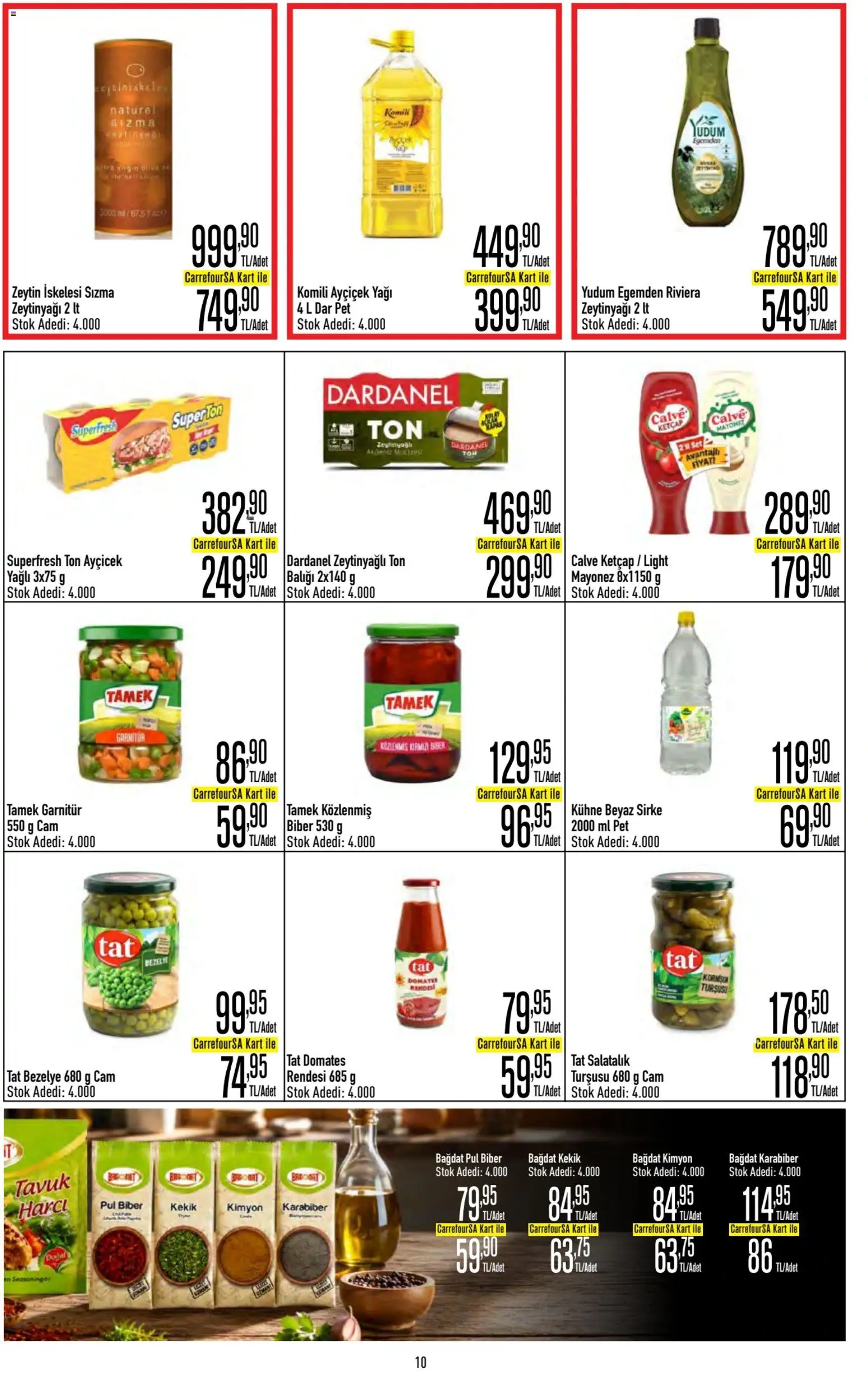 CarrefourSA Katalog - 20 Ağustos 2026 tarihinden itibaren geçerlidir | Sayfa: 10 | Ürünler: Karabiber, Mayonez, Zeytinyağı, Kekik