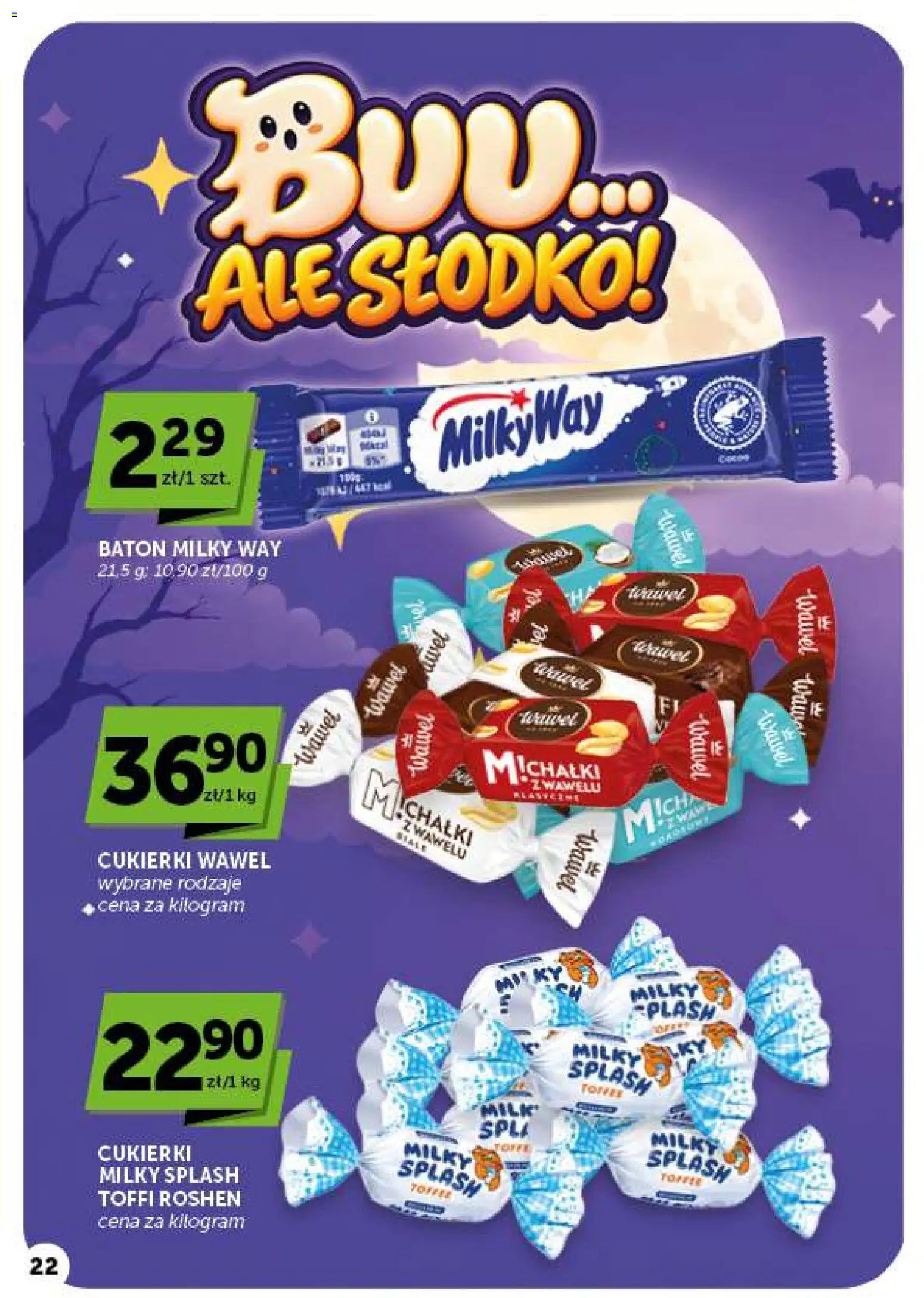 ABC gazetka - Market od 22.10.2026 | Strona: 22 | Produkty: Cukierki Milky Splash, Baton, Cukierki