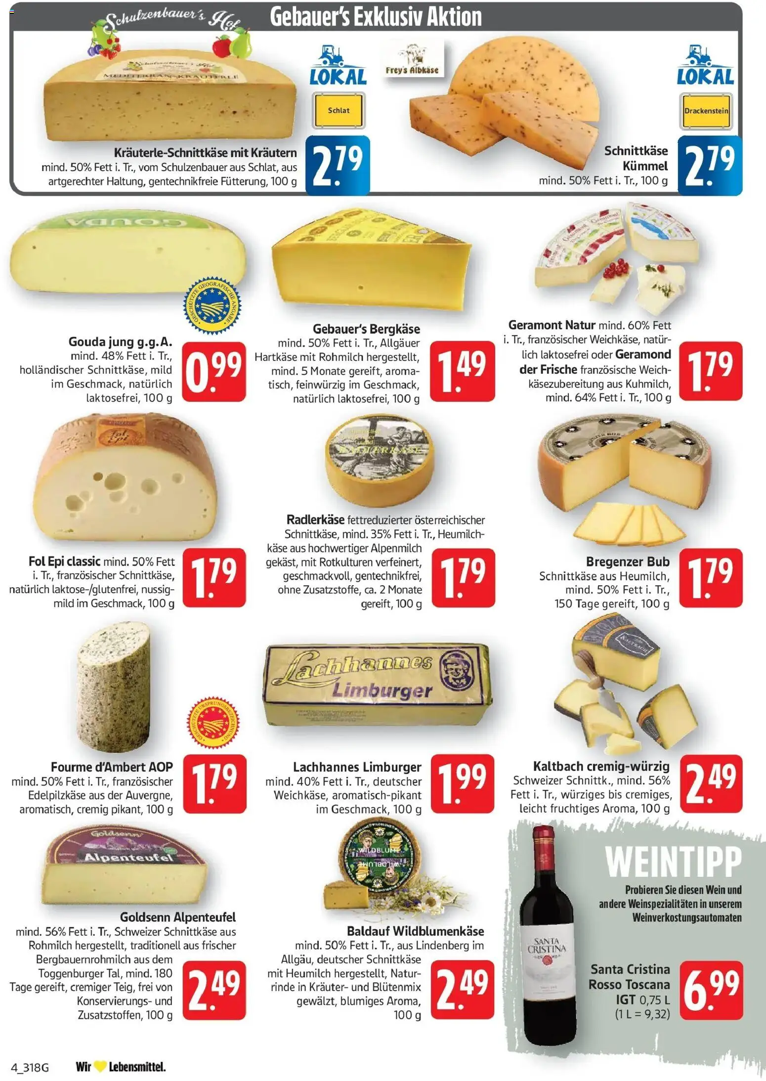 E center Prospekt Göppingen (ab 26.10.2026) zum Blättern | Seite: 4 | Produkte: Geramont, Käse, Gouda, Wein