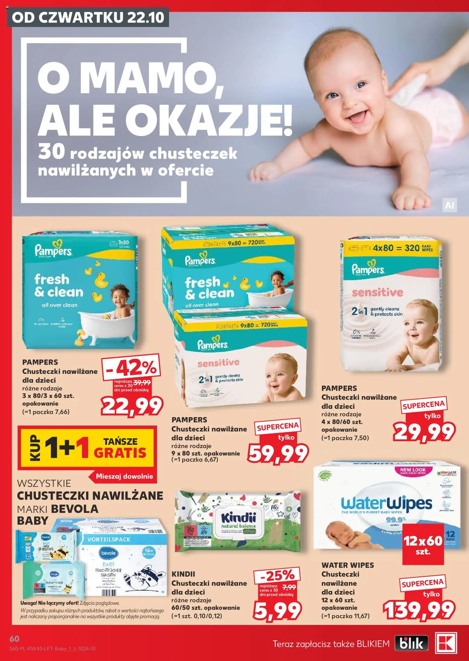 Kaufland gazetka od 22.10.2026 | Strona: 60 | Produkty: Chusteczki nawilżane, Chusteczki, Pampers