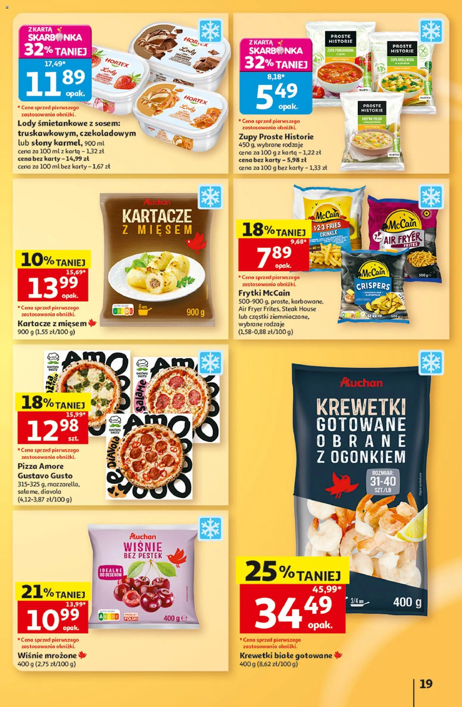 Auchan gazetka - 30 Lat Hipermarket od 03.09.2026 | Strona: 19 | Produkty: Zupy, Zupa, Frytki, Lody
