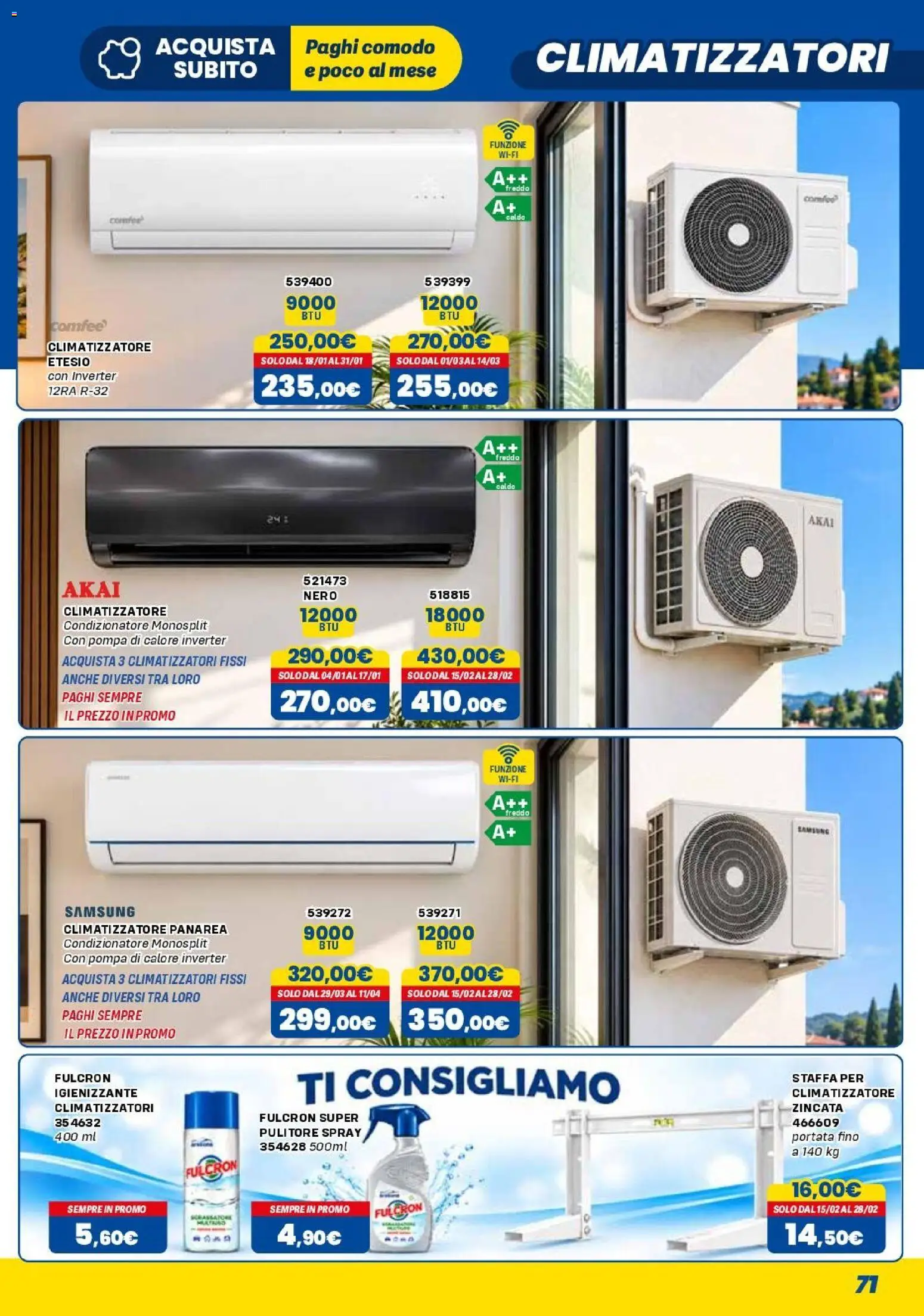Volantino Orizzonte del 01/11/2026 | Pagina: 71 | Prodotti: Climatizzatore, Condizionatore, Samsung