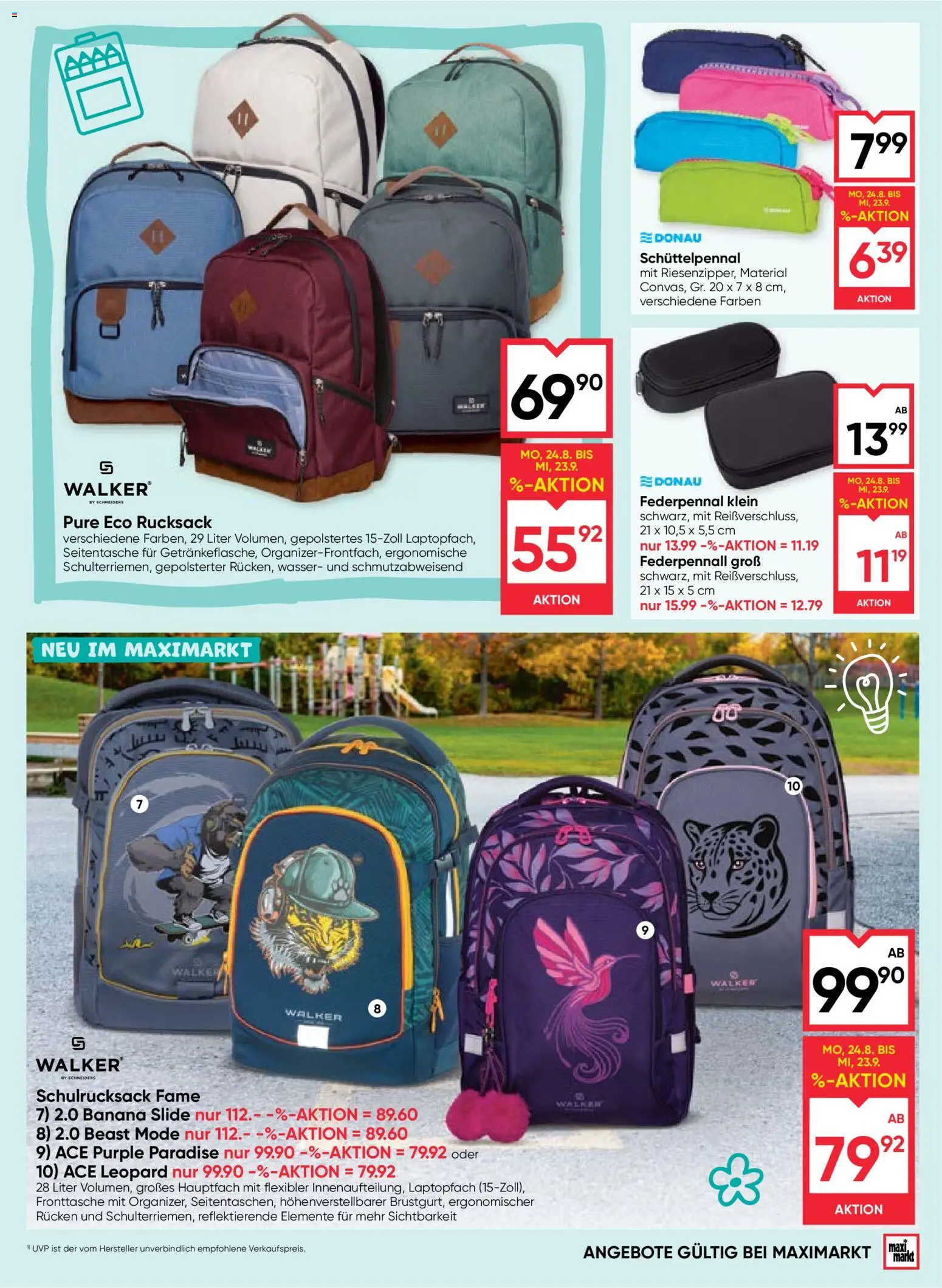 Maximarkt Back To School gültig ab 24.08.2026 | Seite: 7 | Produkte: Wasser, Rucksack