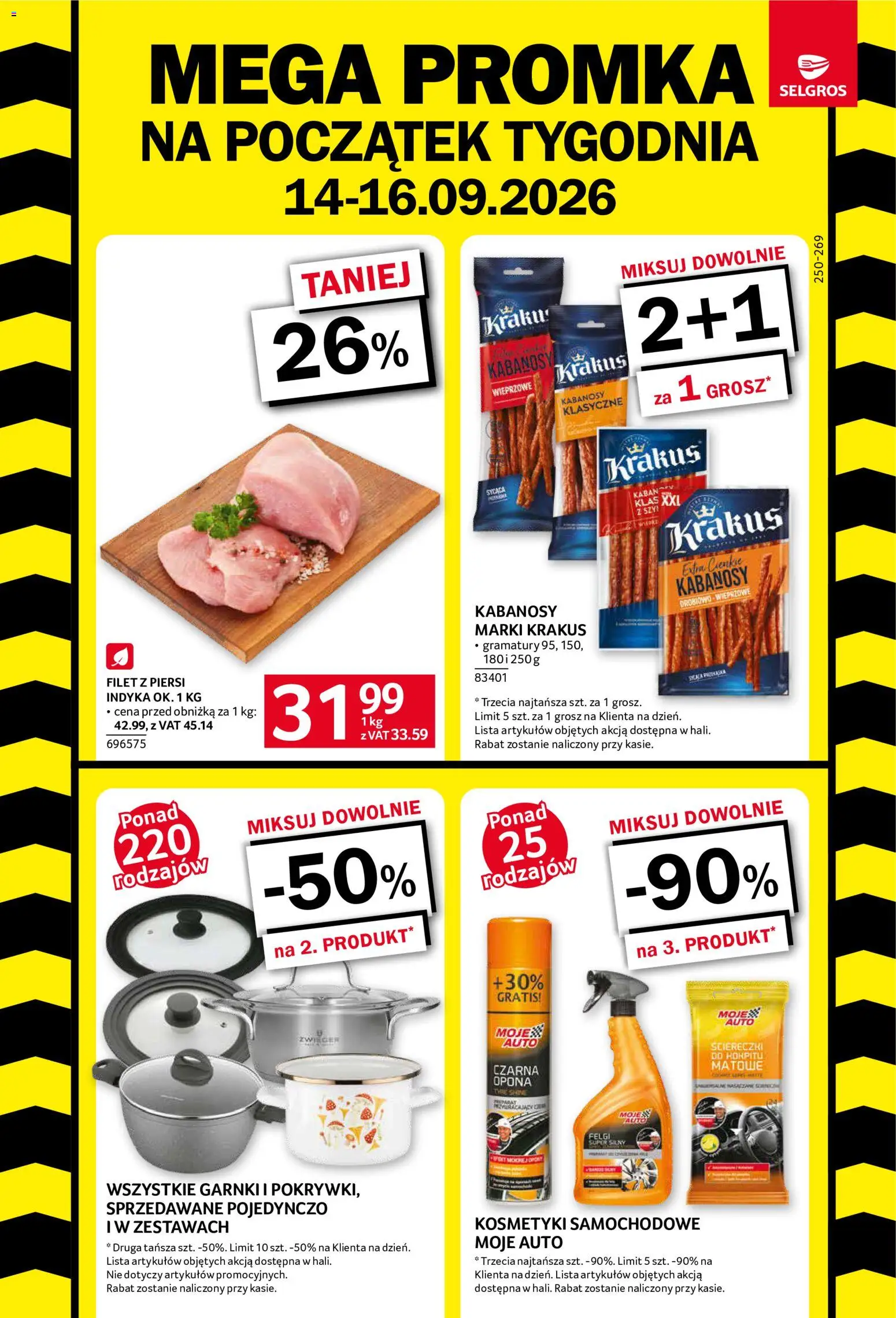 Selgros cash&carry gazetka - Mega Promka od 14.09.2026 | Strona: 1 | Produkty: Piersi, Kosmetyki, Kabanosy, Filet