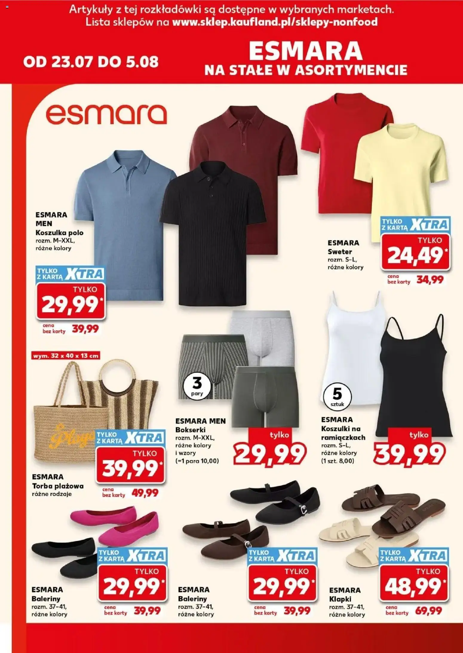 Kaufland gazetka - Złap Okazje od 23.07.2026 | Strona: 8 | Produkty: Karta, Sweter, Bokserki, Baleriny
