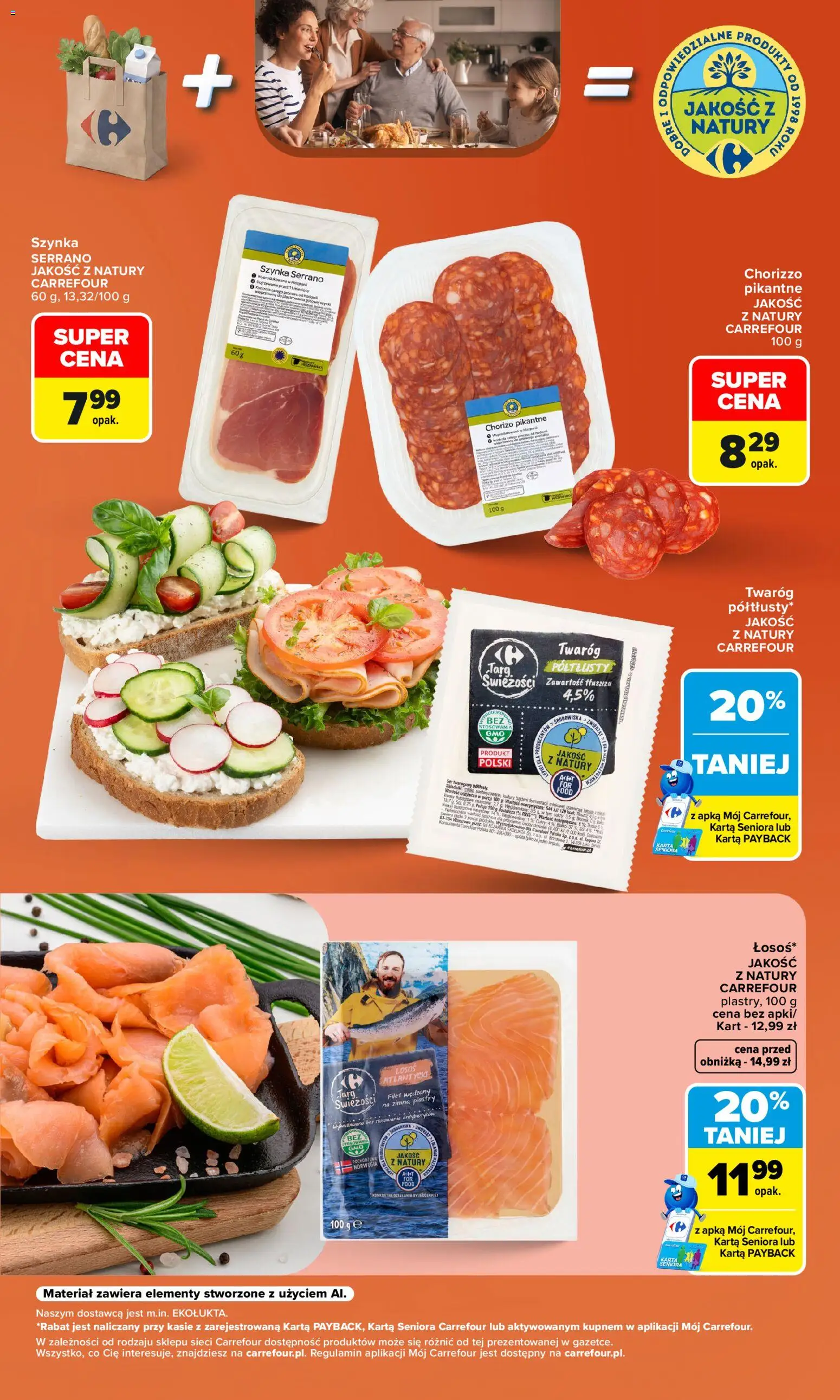 Carrefour gazetka - Weź to na świeżo od 21.09.2026 | Strona: 3 | Produkty: Karta, Łosoś atlantycki, Ser twarogowy, Sól