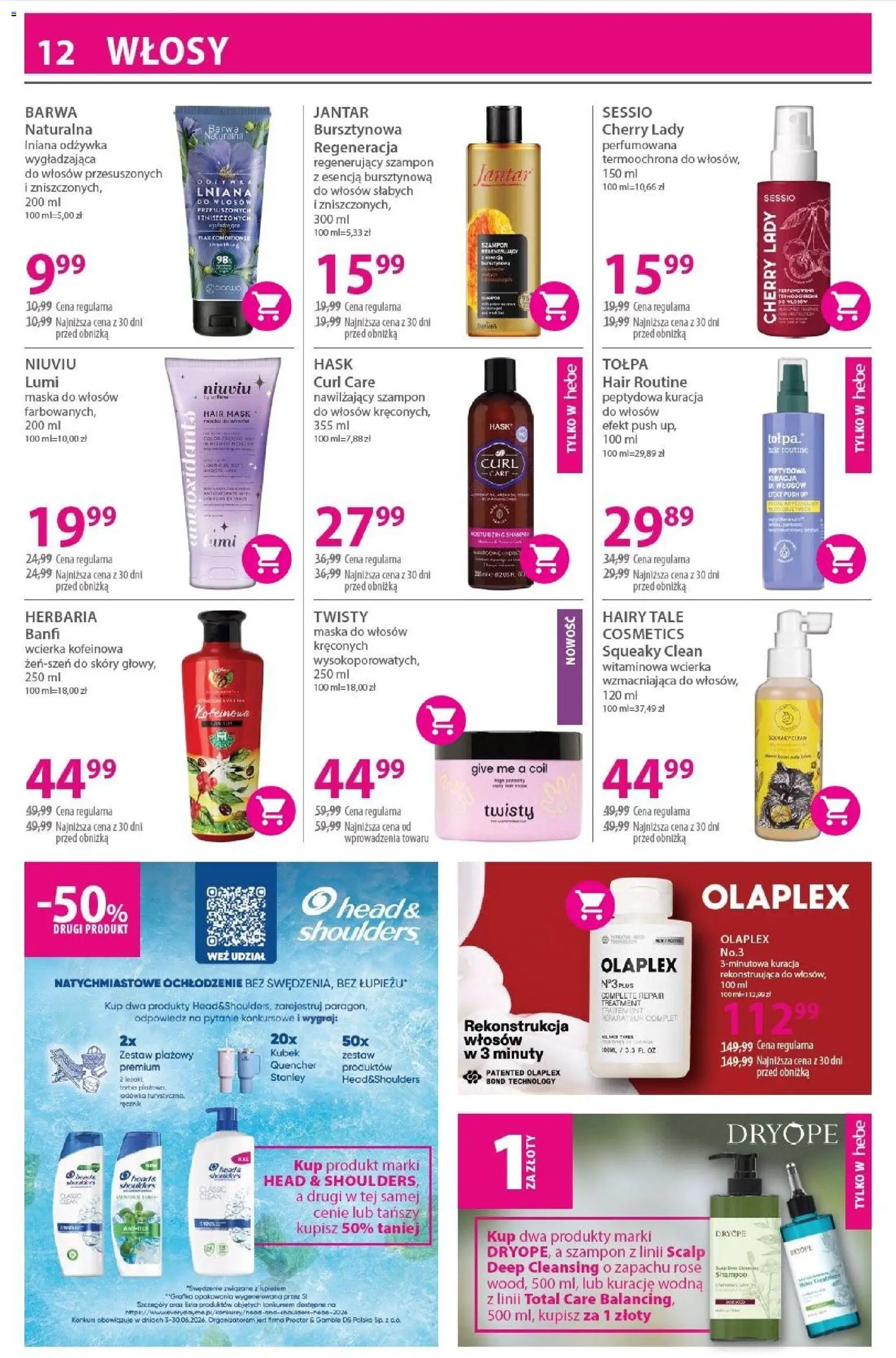 Hebe gazetka od 03.06.2026 | Strona: 12 | Produkty: Szampon, Odżywka, Odżywka do włosów, Maska