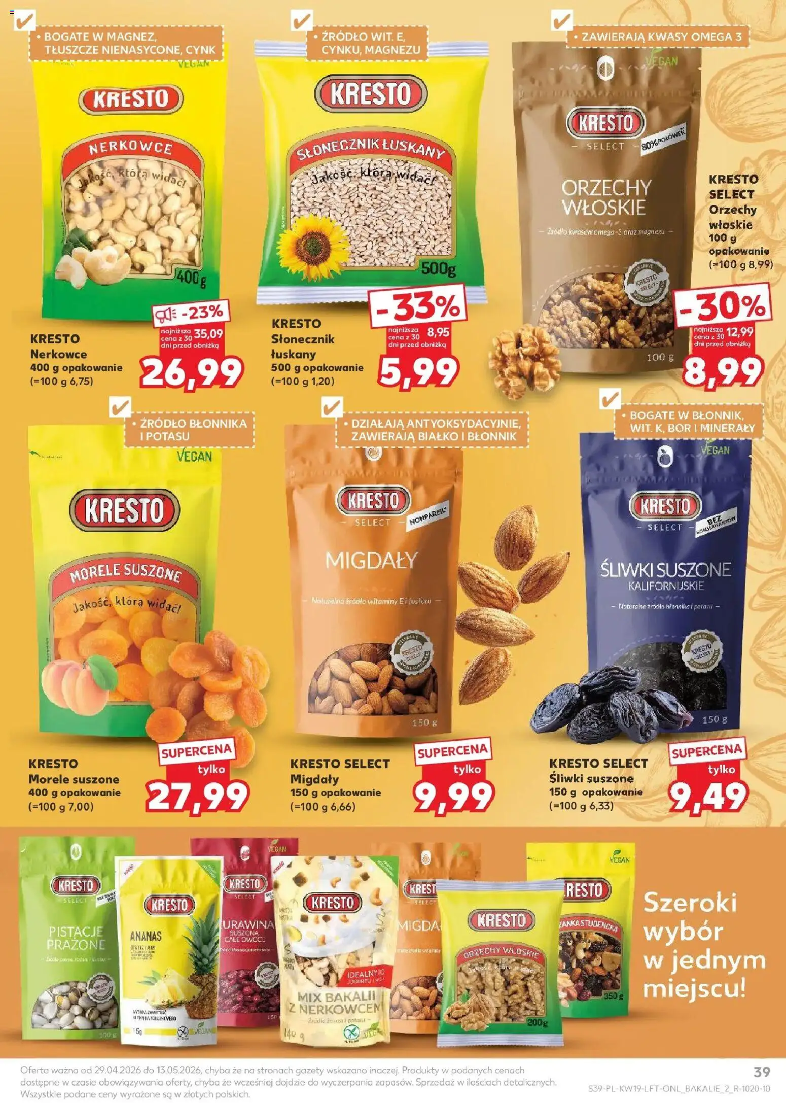 Kaufland gazetka od 07.05.2026 | Strona: 39 | Produkty: Morele, Ananas, Orzechy, Owoce