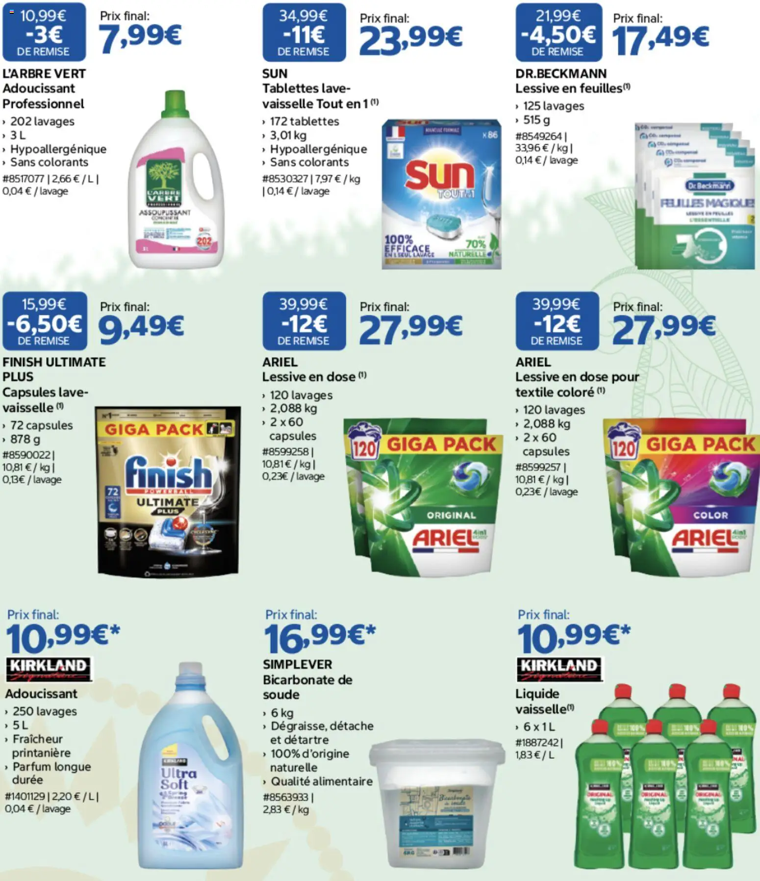 {H1} | Page: 4 | Produits: Vaisselle, Assouplissant, Adoucissant, Lessive