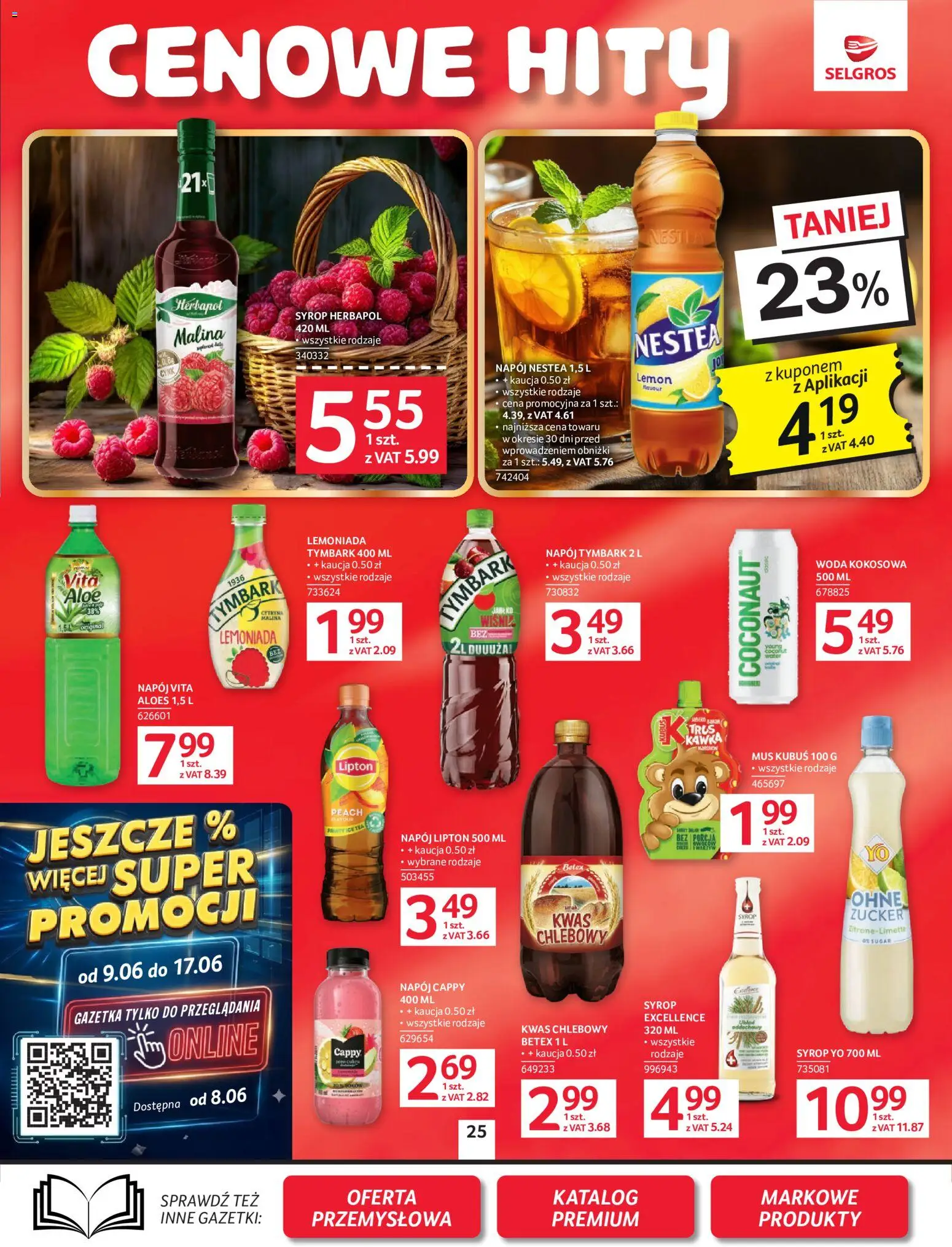 Selgros cash&carry gazetka od 02.06.2026 | Strona: 25 | Produkty: Woda kokosowa, Ice Tea, Kwas chlebowy, Aloes
