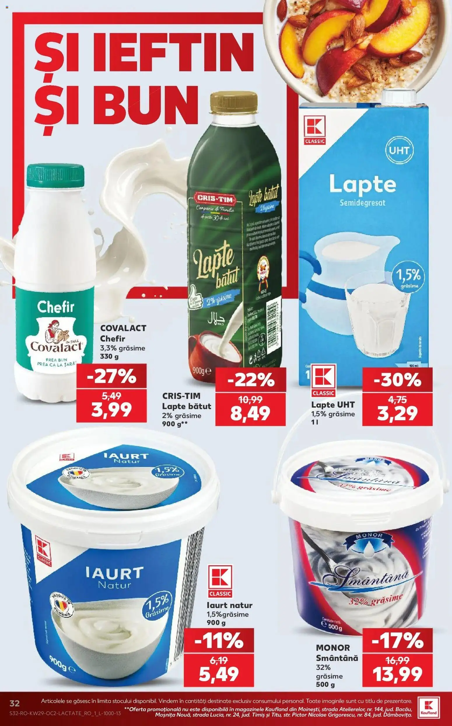 Noul catalog Kaufland – valabil de la 15.07.2026 | Pagină: 32 | Produse: Pară, Chefir, Iaurt, Smântână