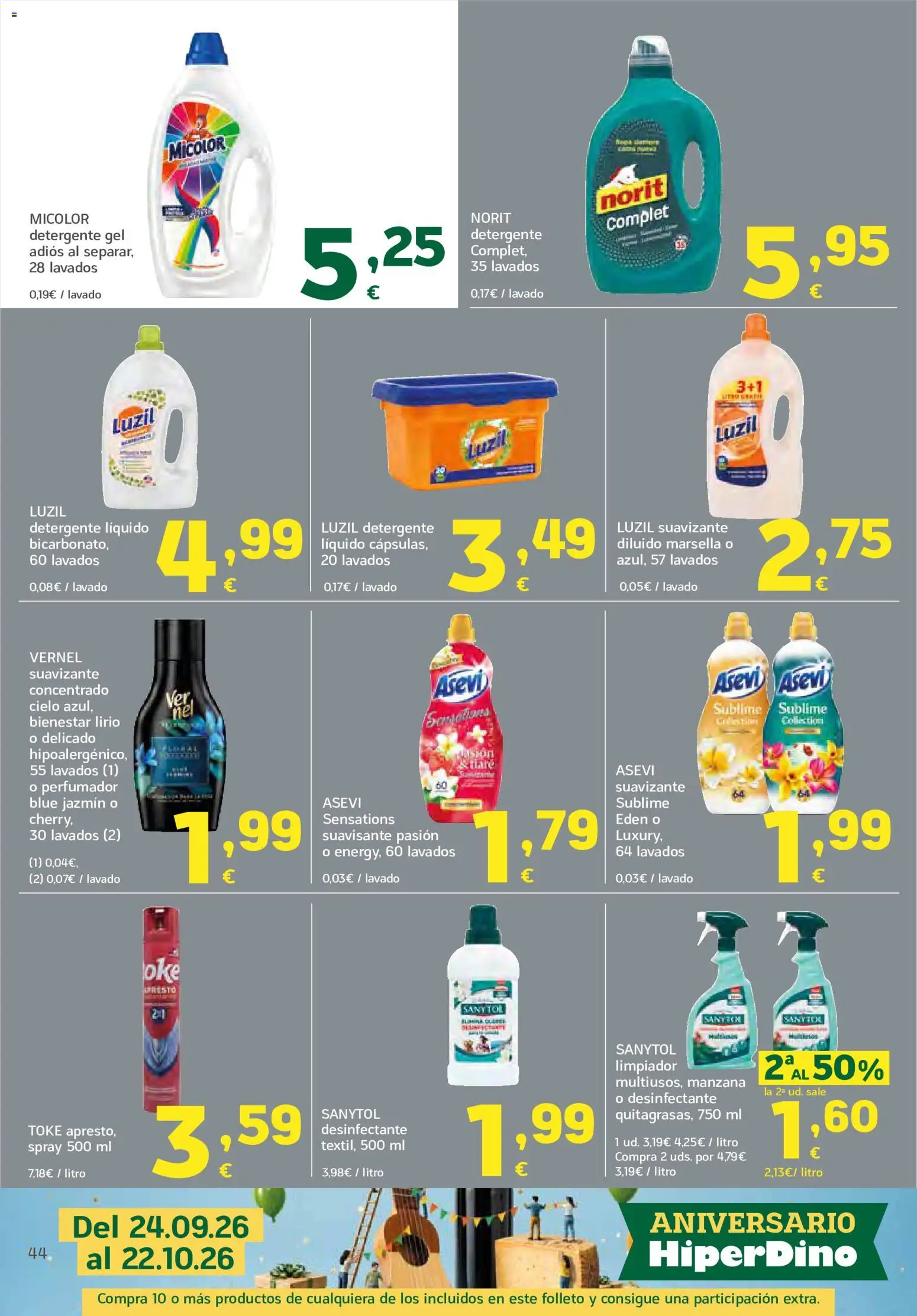 HiperDino folleto │ válido desde el 24/09/2026 | Página: 44 | Productos: Detergente, Manzana, Detergente líquido, Suavizante