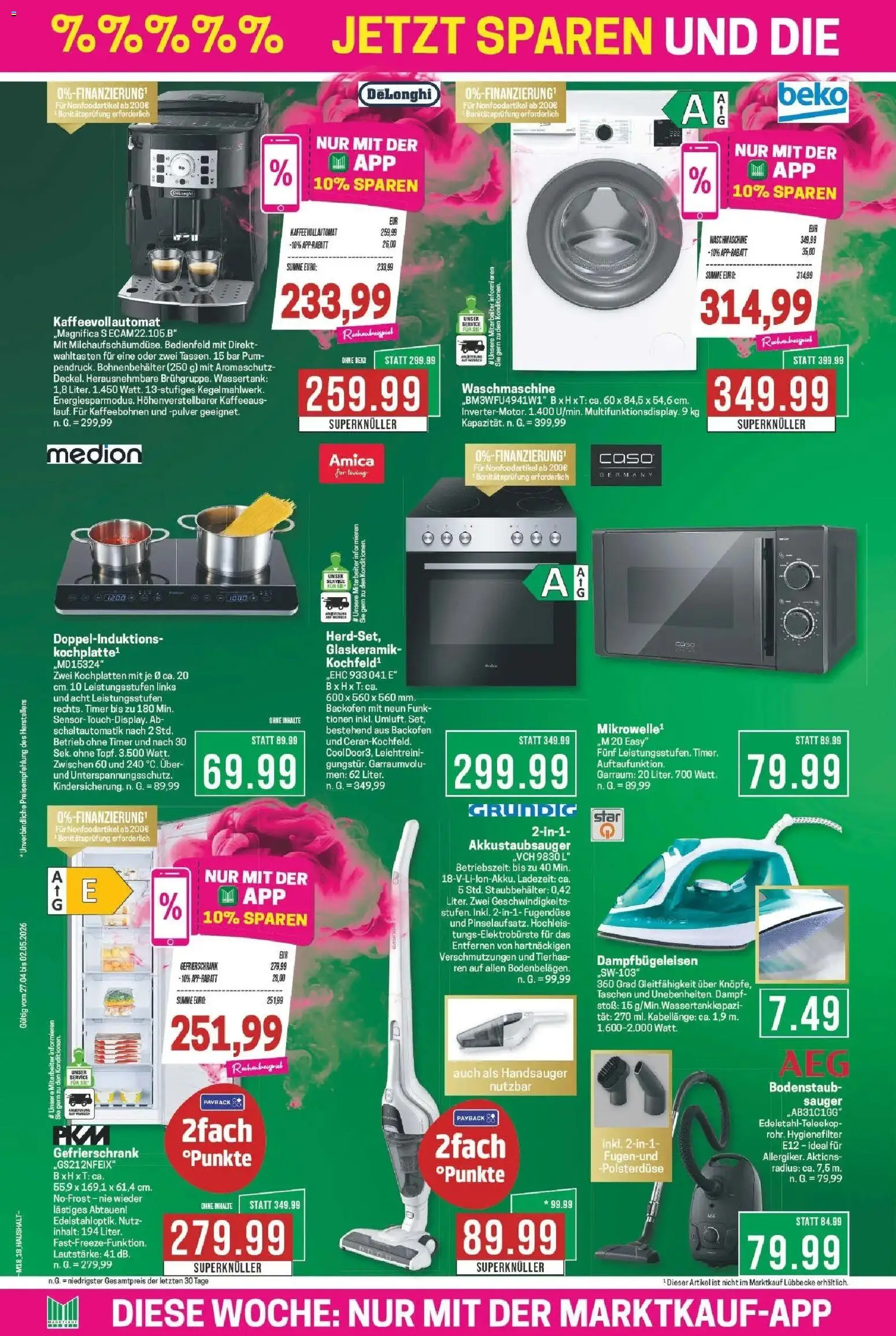 Marktkauf Prospekt Bad Salzuflen	 – gültig ab 27.04.2026 | Seite: 20 | Produkte: Gefrierschrank, Waschmaschine, Backofen, Kaffeevollautomat