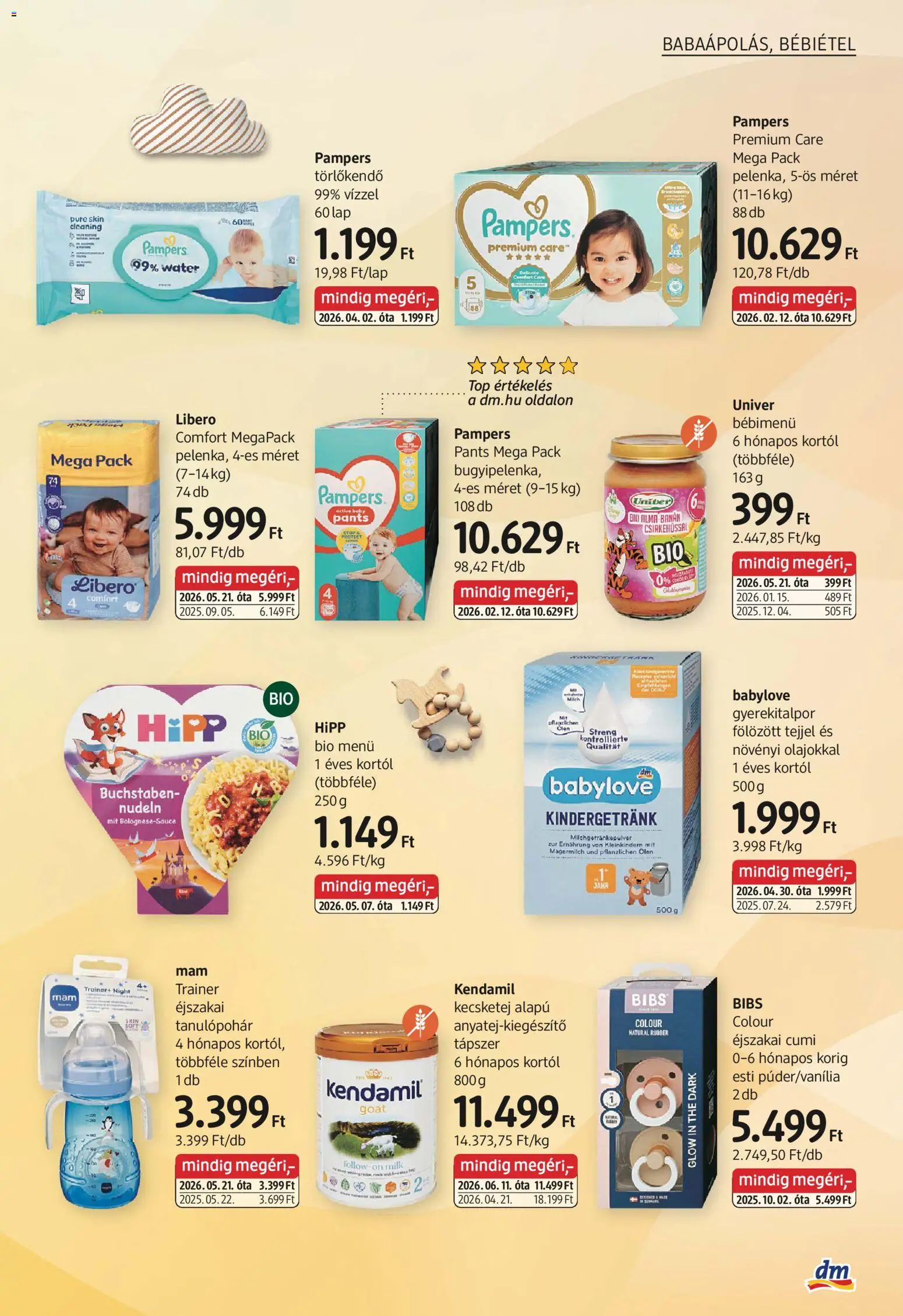 DM Drogerie Markt akciós ujság - amely érvényes a következő dátumtól: 2026.09.03. | Oldal: 9 | Termékek: Törlőkendő, Pampers Premium Care, Alma, Banán