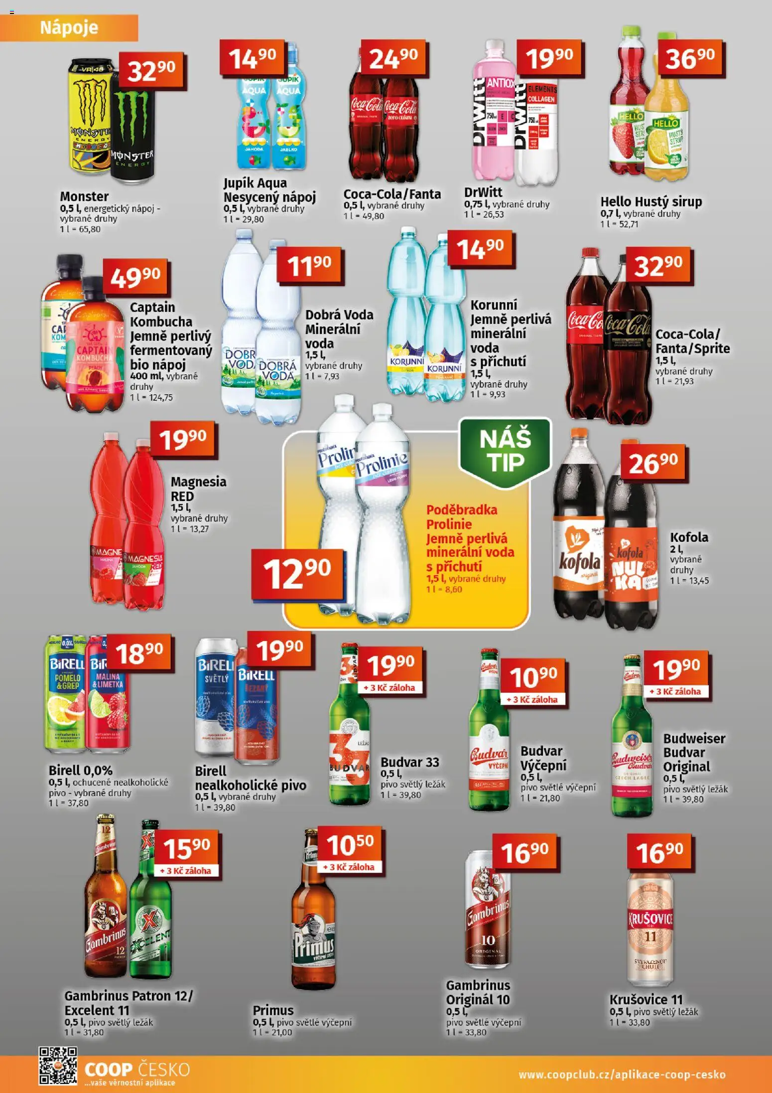 Coop leták - Tuty od 07.10.2026 | Strana: 8 | Produkty: Pivo, Budvar 33, Minerální voda, Cola