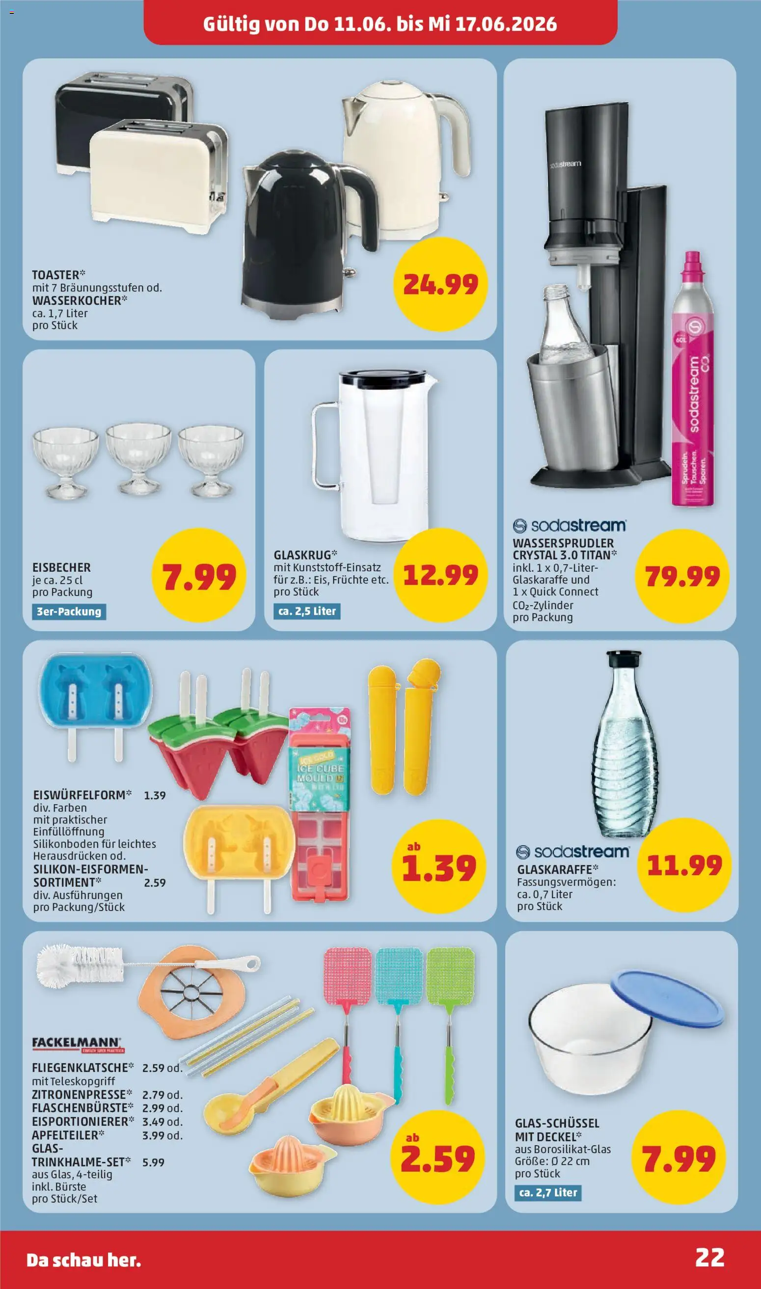 Penny Markt - Flugblatt gültig ab 11.06.2026 | Seite: 22 | Produkte: Toaster, Bürste