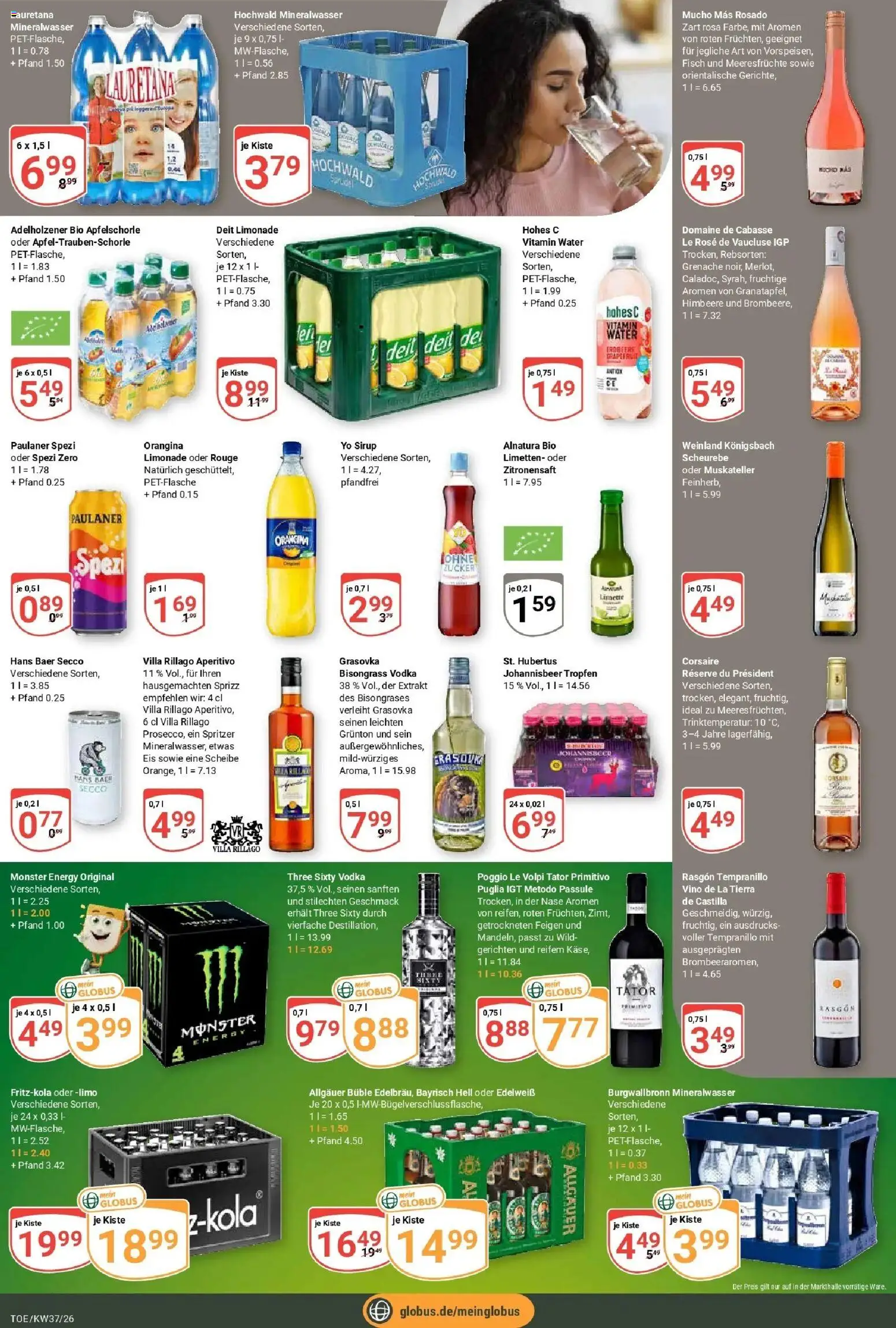 Globus Prospekt Tönisvorst – gültig ab 07.09.2026 | Seite: 18 | Produkte: Paulaner spezi, Limonade, Meeresfrüchte, Paulaner