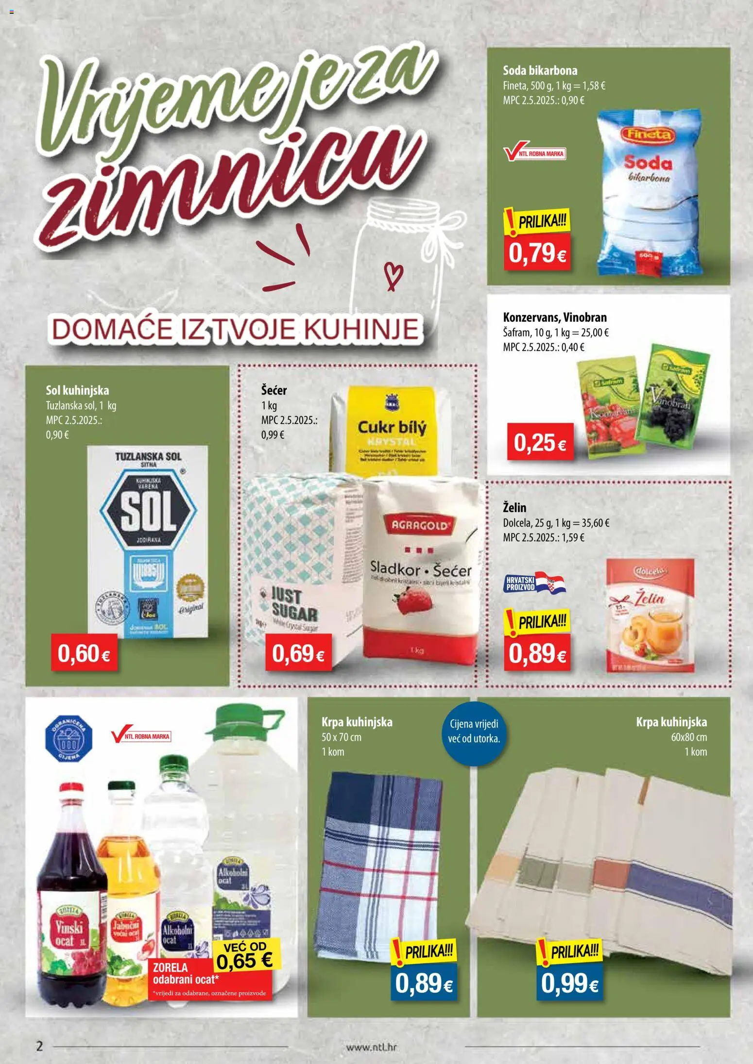 NTL katalog | vrijedi od 05.08.2026 | Stranica: 2 | Proizvodi: Krpa, Ocat, Sol, Šećer