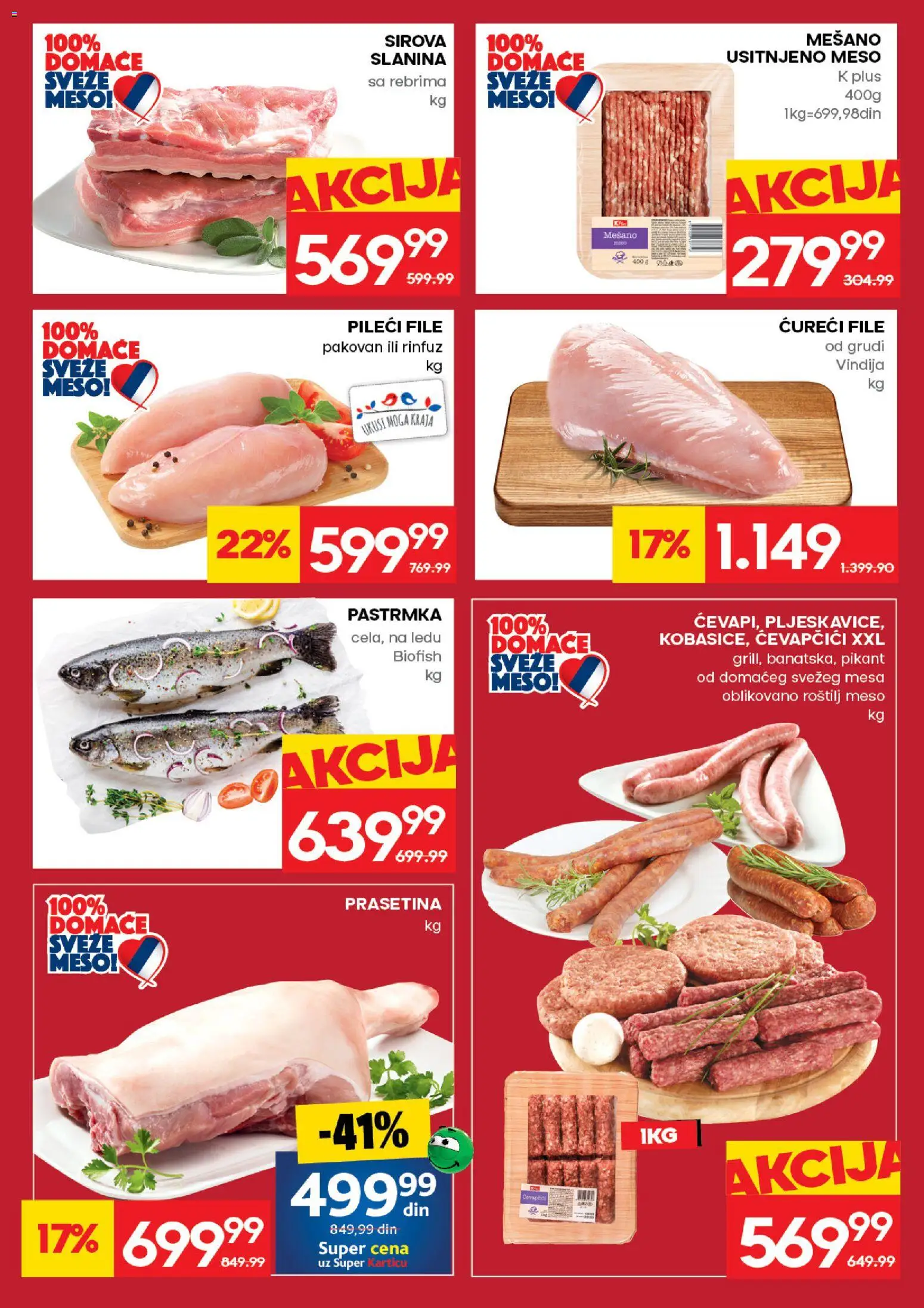 Idea katalog - važi od 09.04.2026 | Strana: 7 | Proizvode: Ćureći file, Slanina, Roštilj meso, Roštilj
