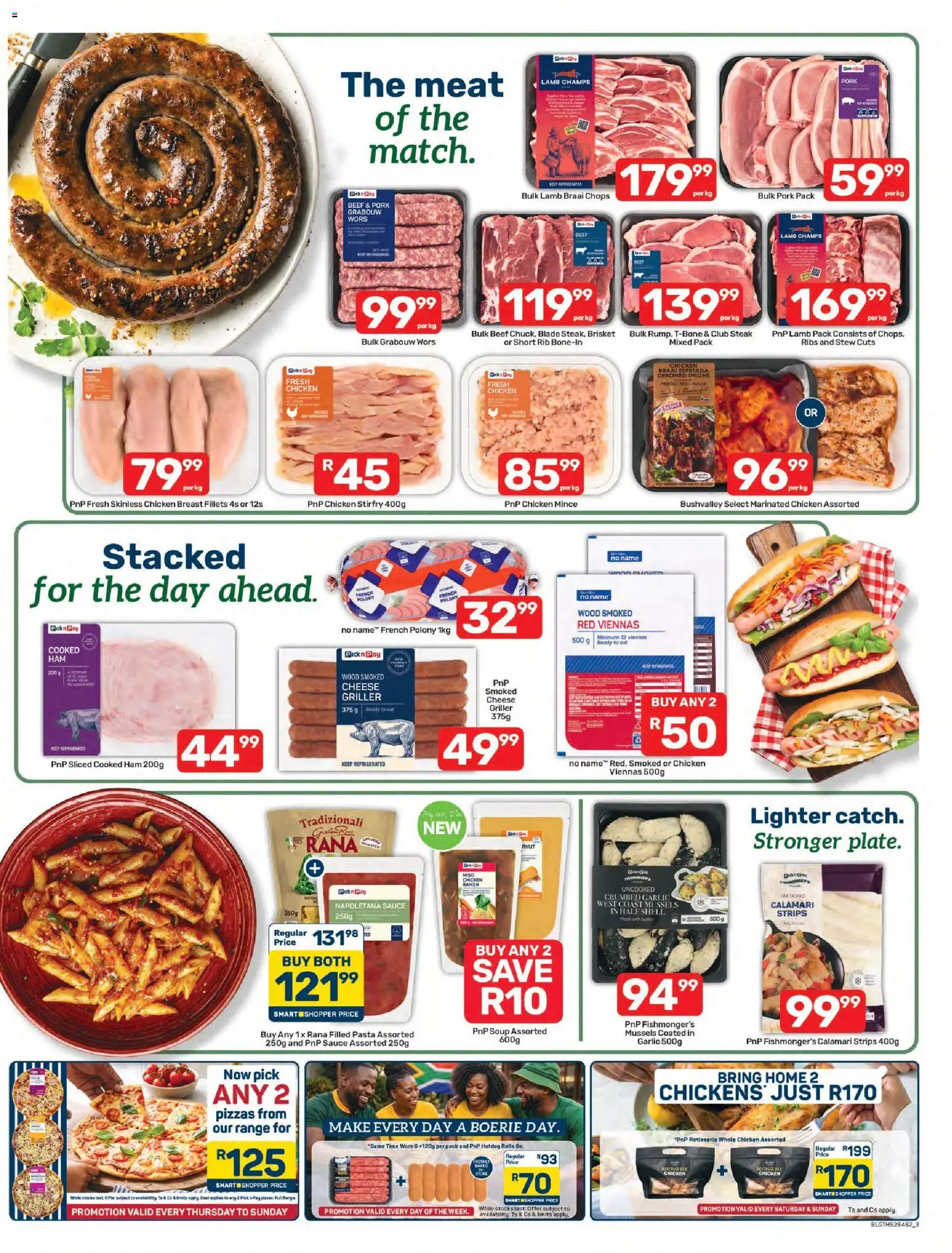 New Pick n Pay catalogue – valid from 20/07/2026 | Page: 3 | Products: Steak, Cheese, Chicken, Soup