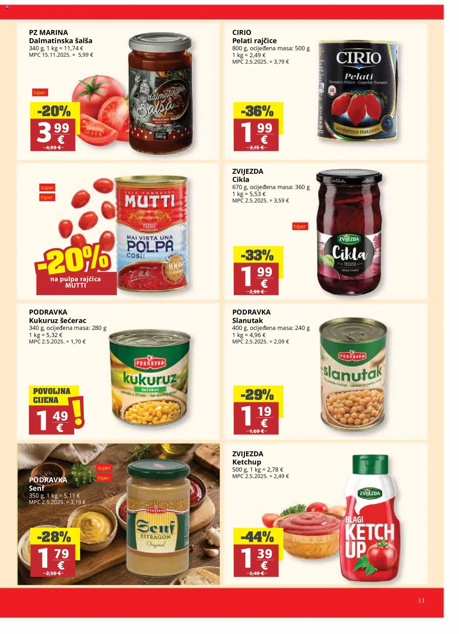 Ribola katalog | vrijedi od 02.09.2026 | Stranica: 11 | Proizvodi: Salsa, Kukuruz, Rajčice, Cikla