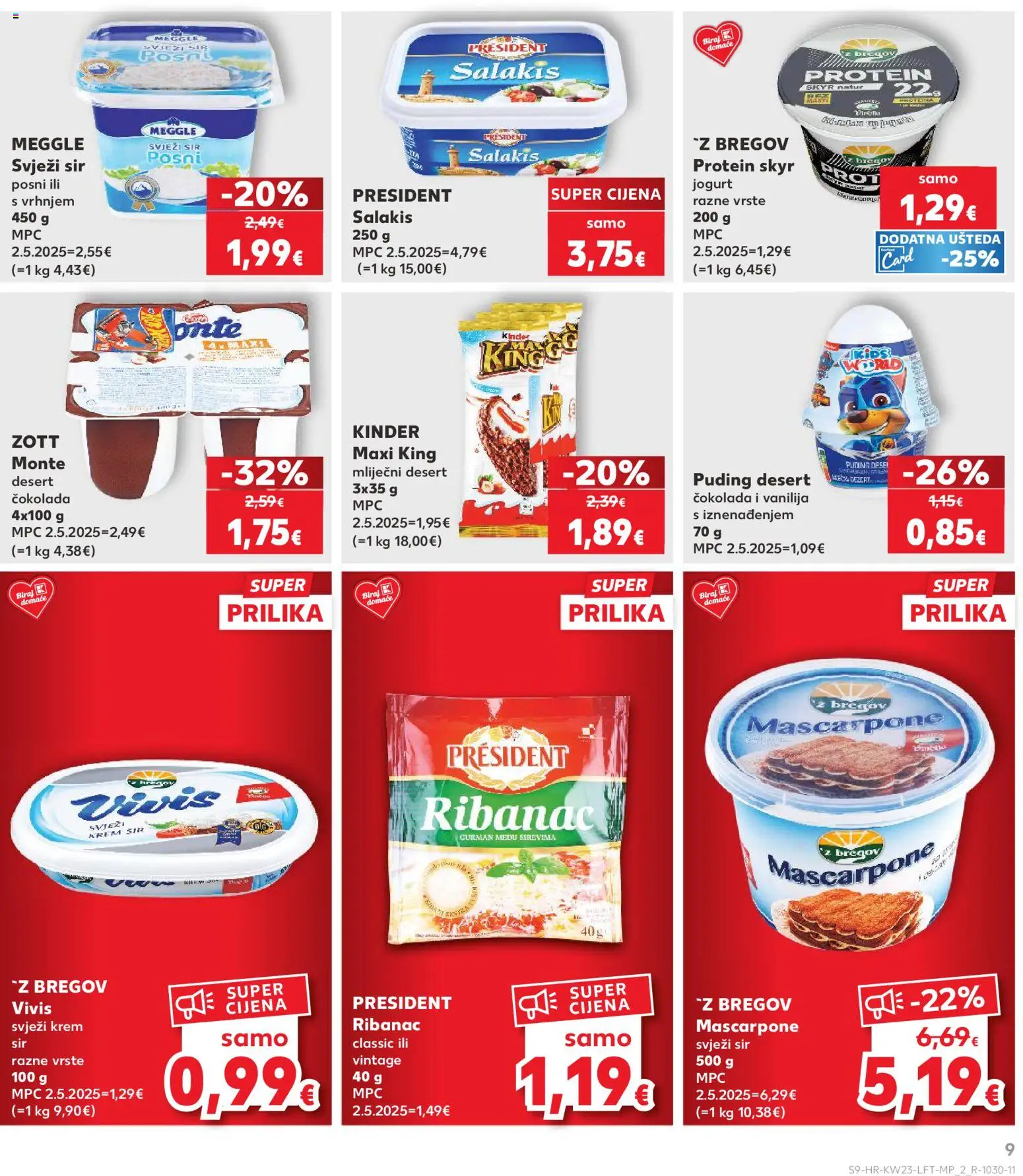 Kaufland katalog | vrijedi od 03.06.2026 | Stranica: 9 | Proizvodi: Krem sir, Mascarpone, Čokolada, Svježi sir