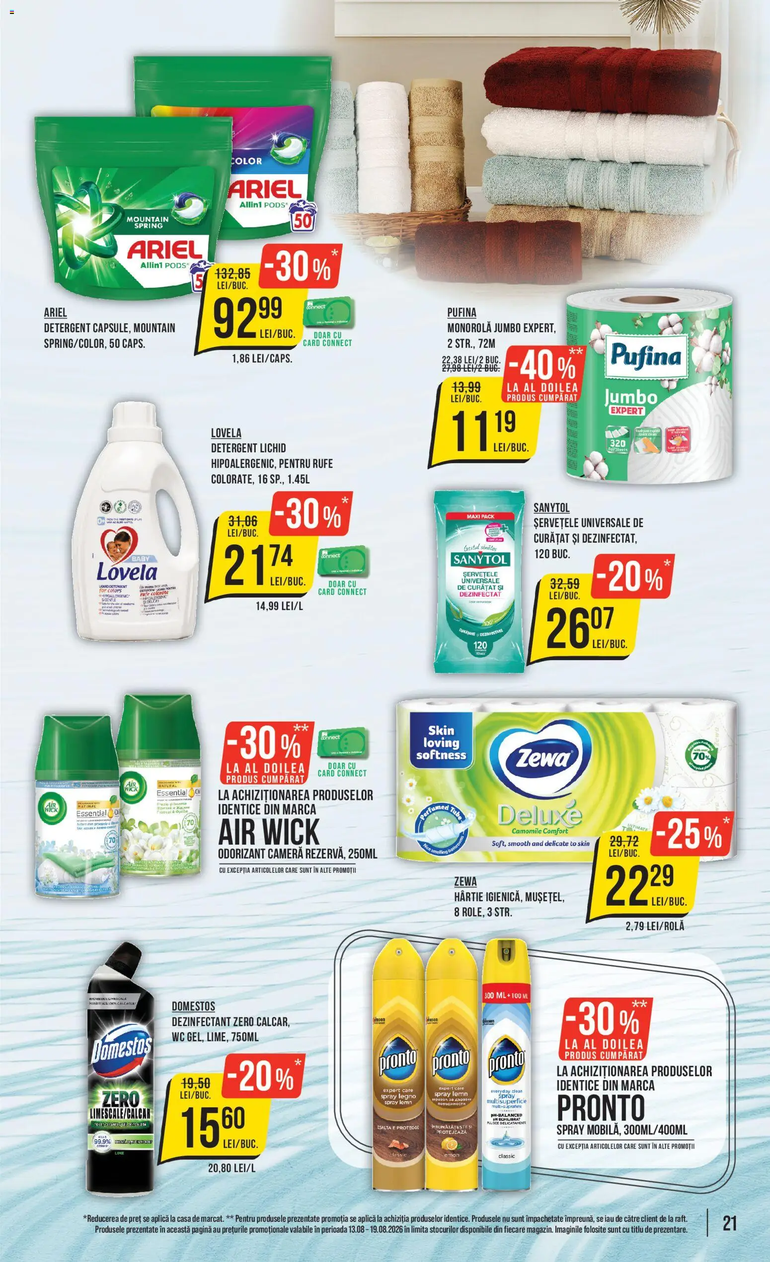 Noul catalog Mega Image – valabil de la 13.08.2026 | Pagină: 21 | Produse: Baby, Toaletă, Detergent, Deluxe
