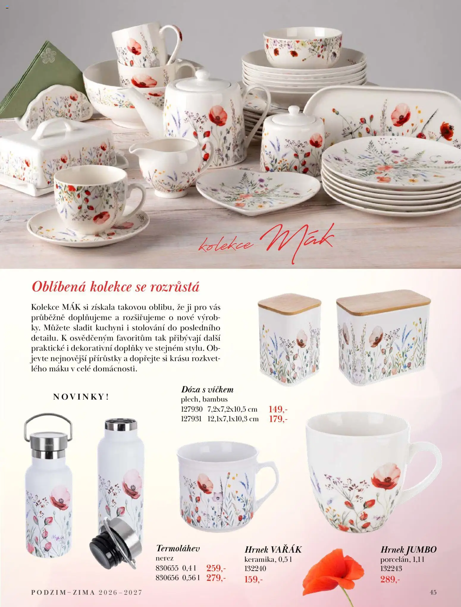 Orion katalog - Podzim/zima 2026/2027 od 22.09.2026 | Strana: 45 | Produkty: Dóza, Hrnek, Mák