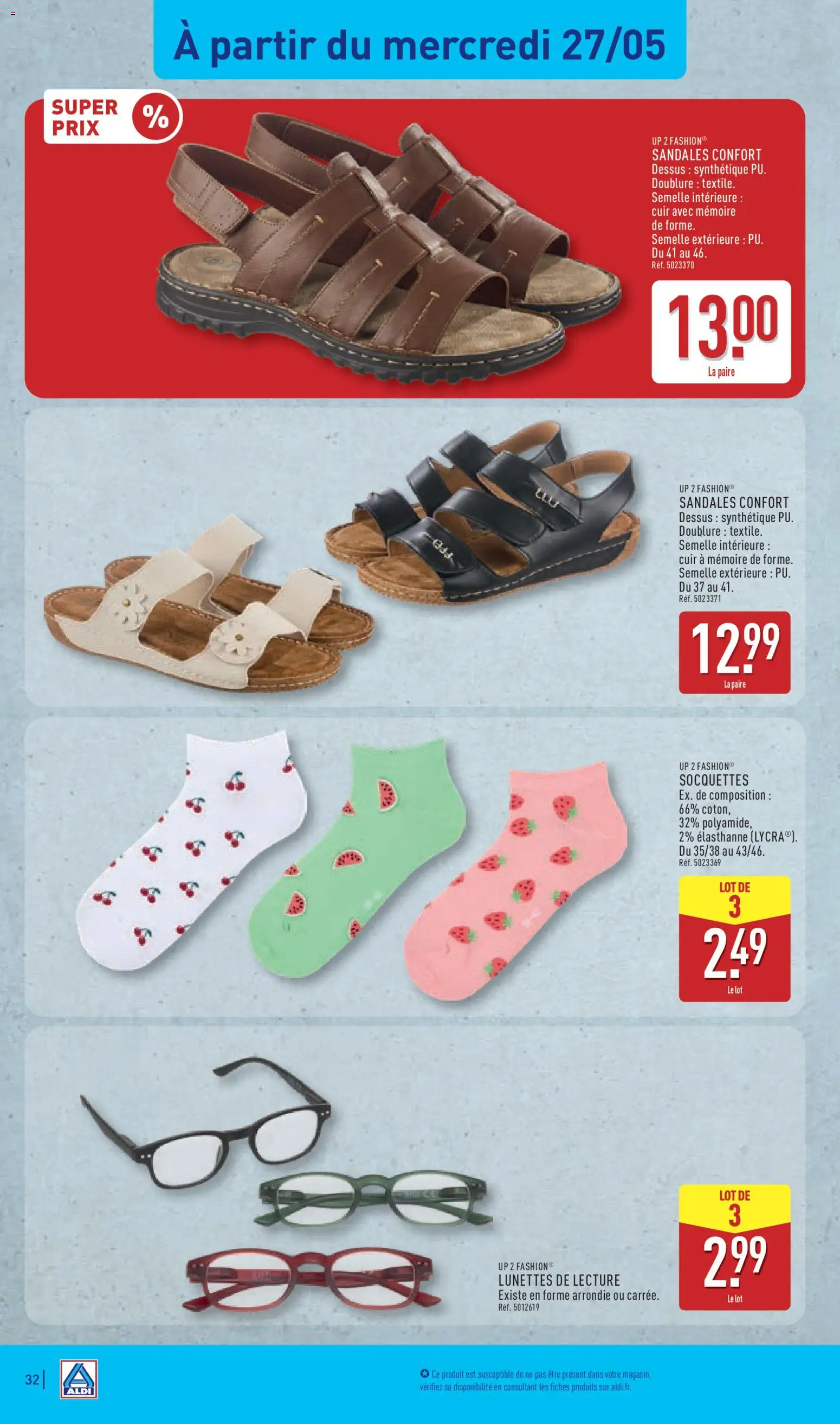 {H1} | Page: 34 | Produits: Sandales, Lunettes