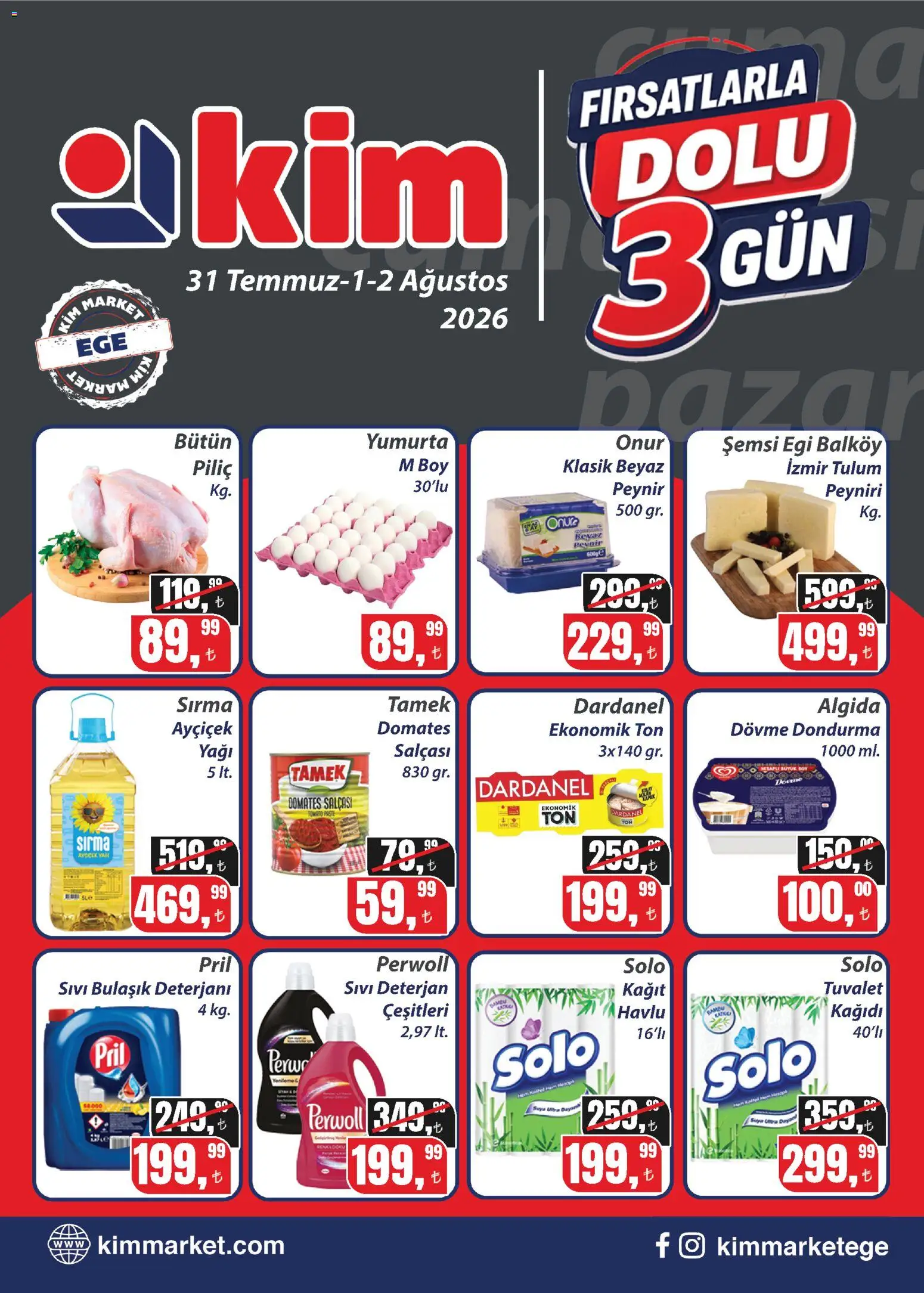 Kim Market Katalog - Ege Insert - 31 Temmuz 2026 tarihinden itibaren geçerlidir | Sayfa: 1 | Ürünler: Peynir, Yumurta, Bulaşık deterjanı, Piliç