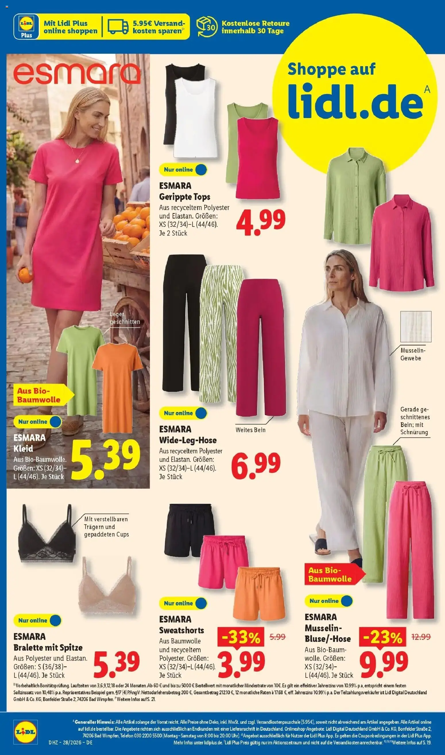Lidl Prospekt Wahlstedt – gültig ab 06.07.2026 | Seite: 32 | Produkte: Bralette, Bad, Kleid, Telefon