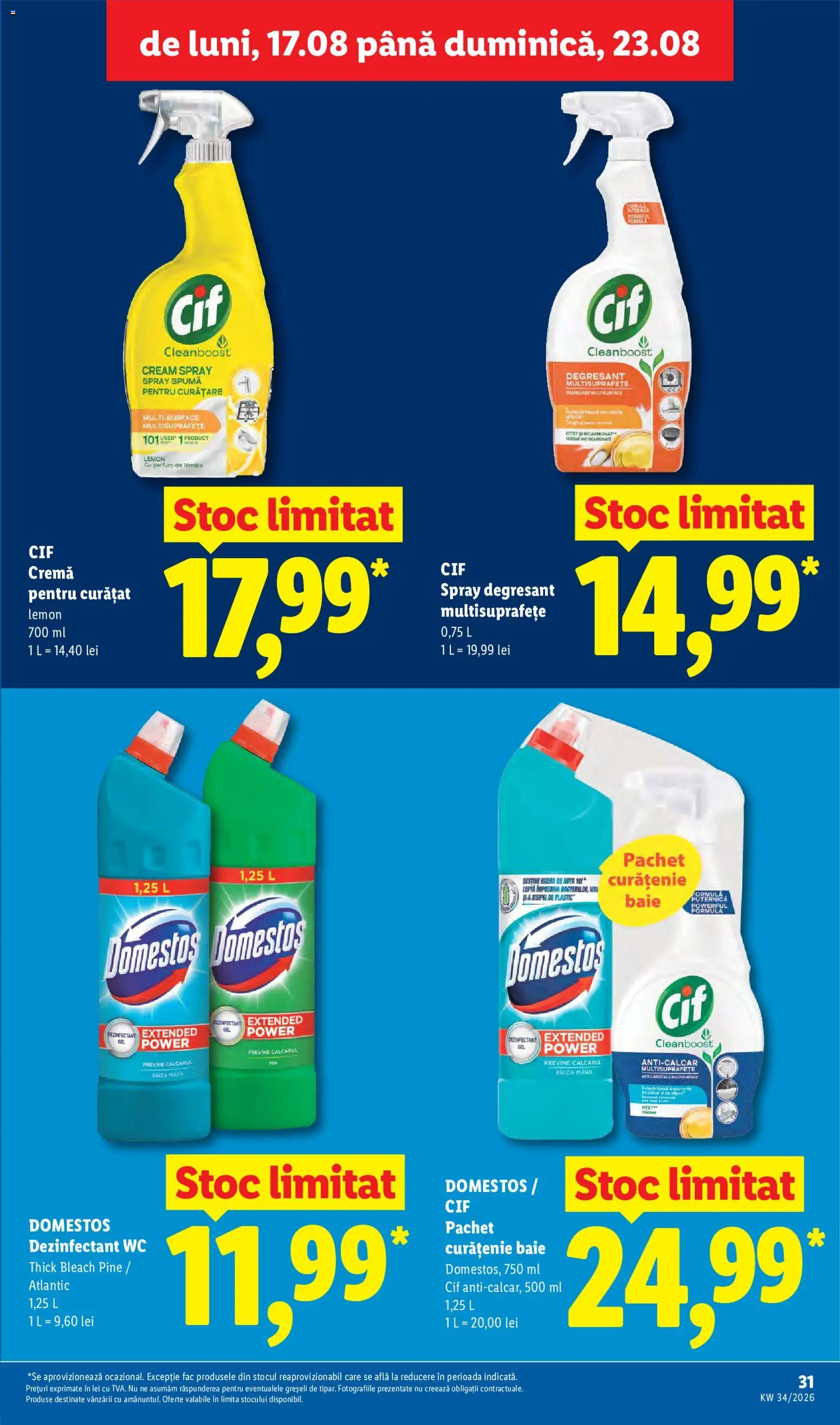 Noul catalog Lidl – valabil de la 17.08.2026 | Pagină: 31 | Produse: Cif, Parfum, Oțet, Power