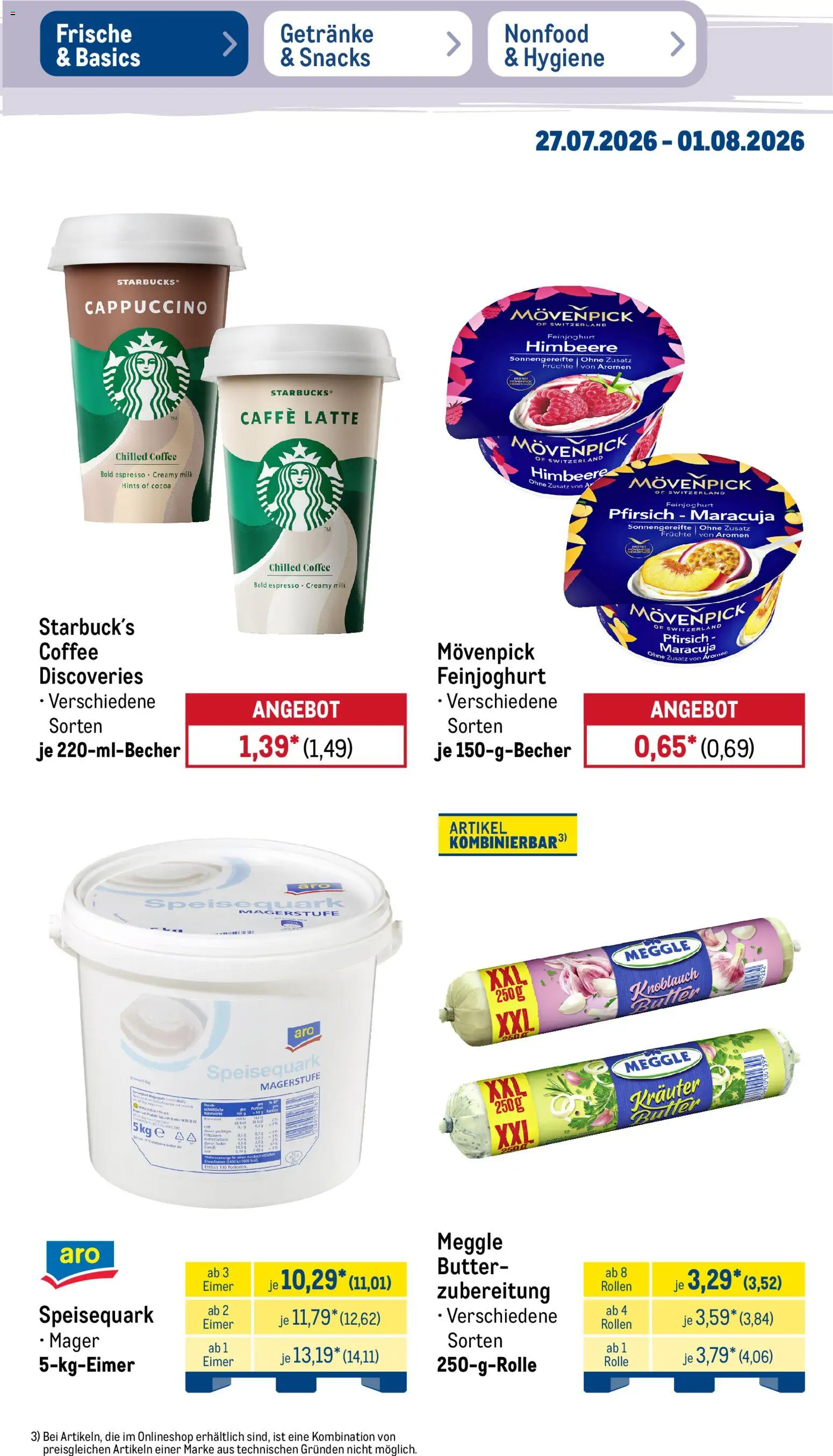 Metro NonFood-Angebote – gültig ab 27.07.2026 | Seite: 44 | Produkte: Butter, Zucker, Himbeere, Speisequark