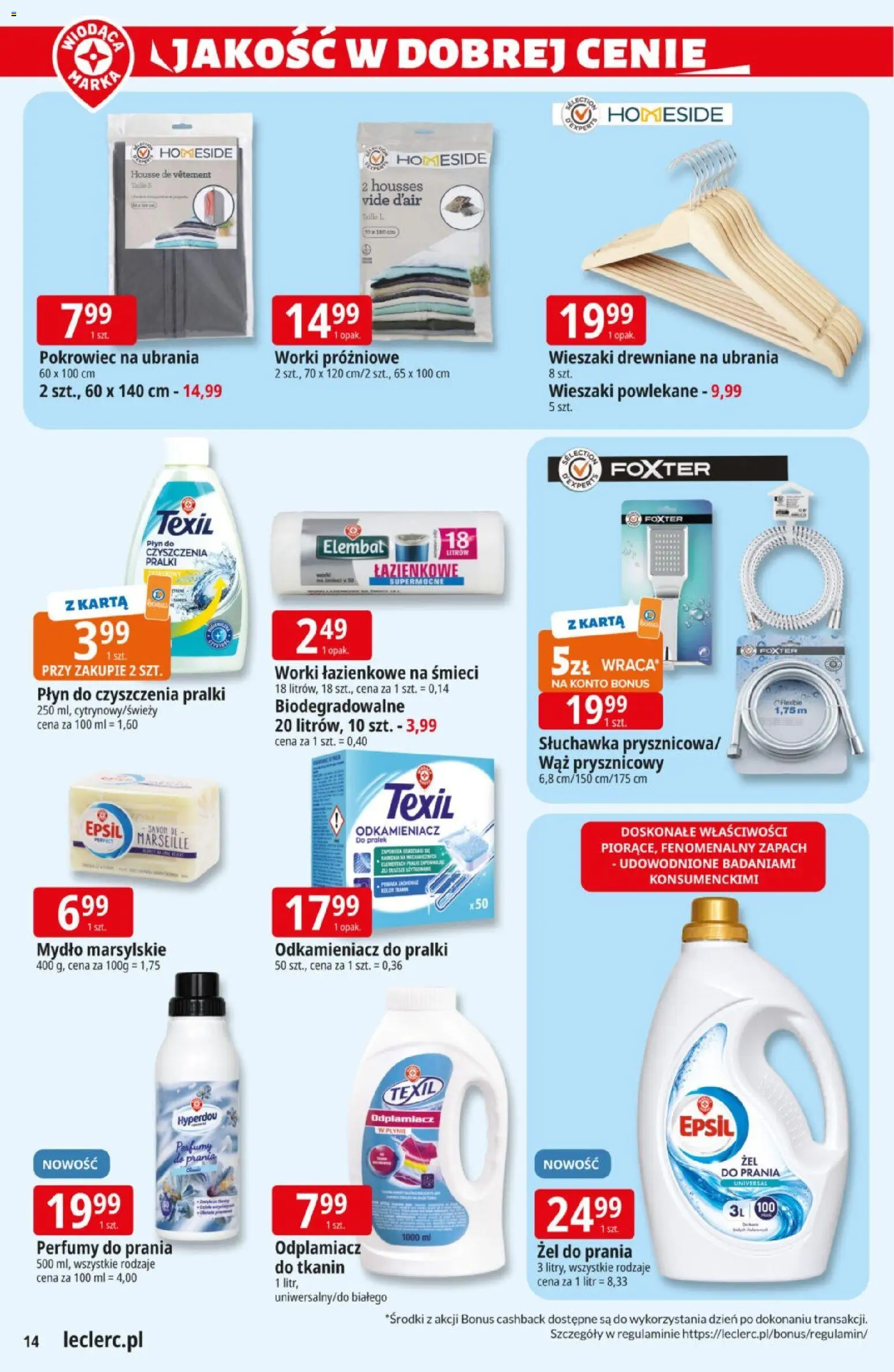 E.Leclerc gazetka od 06.10.2026 | Strona: 14 | Produkty: Odkamieniacz do pralki, Odkamieniacz, Zapach, Odplamiacz
