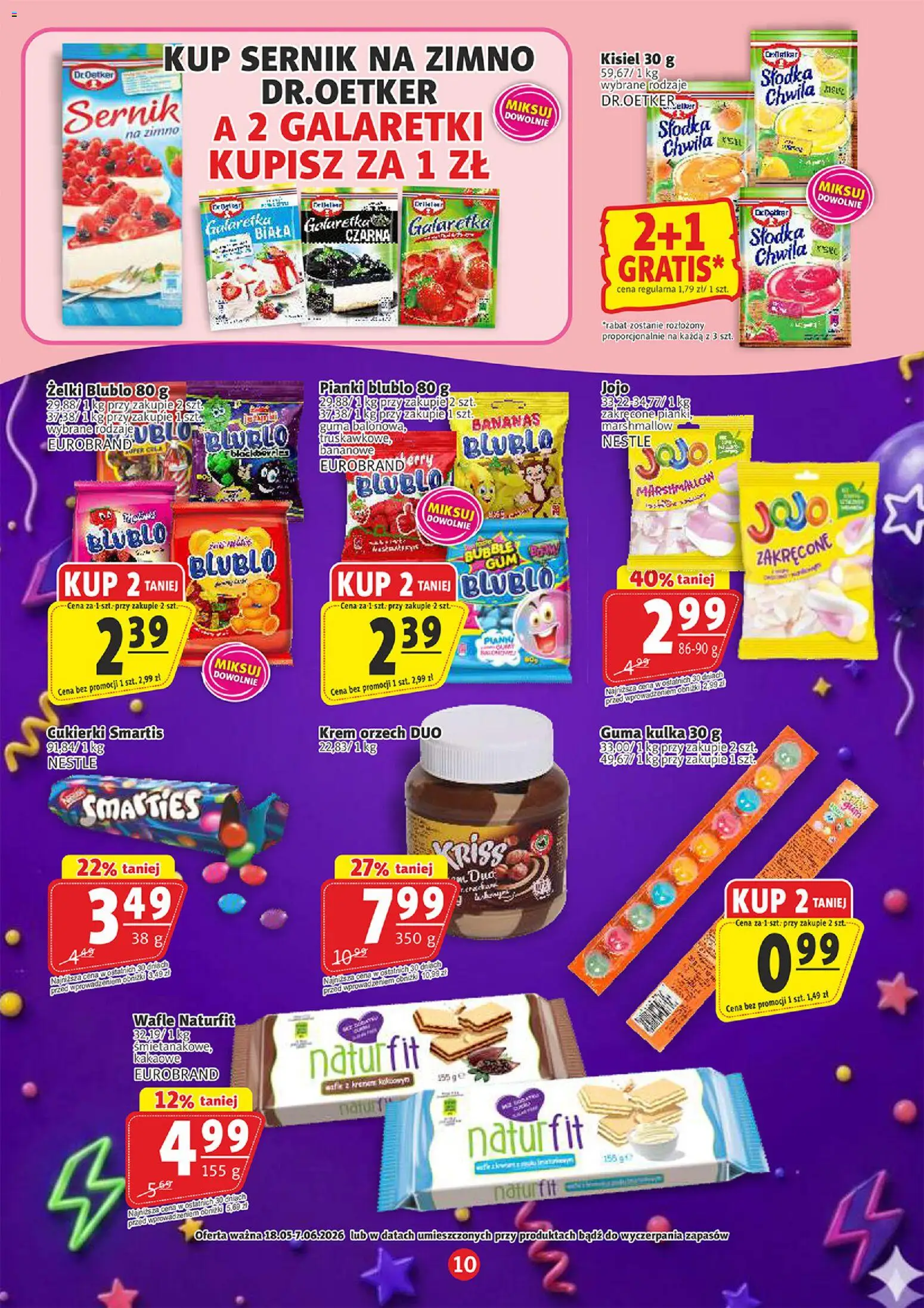 Prim Market gazetka - Dzień Dziecka od 18.05.2026 | Strona: 10 | Produkty: Galaretka, Wafle, Żelki, Pianki