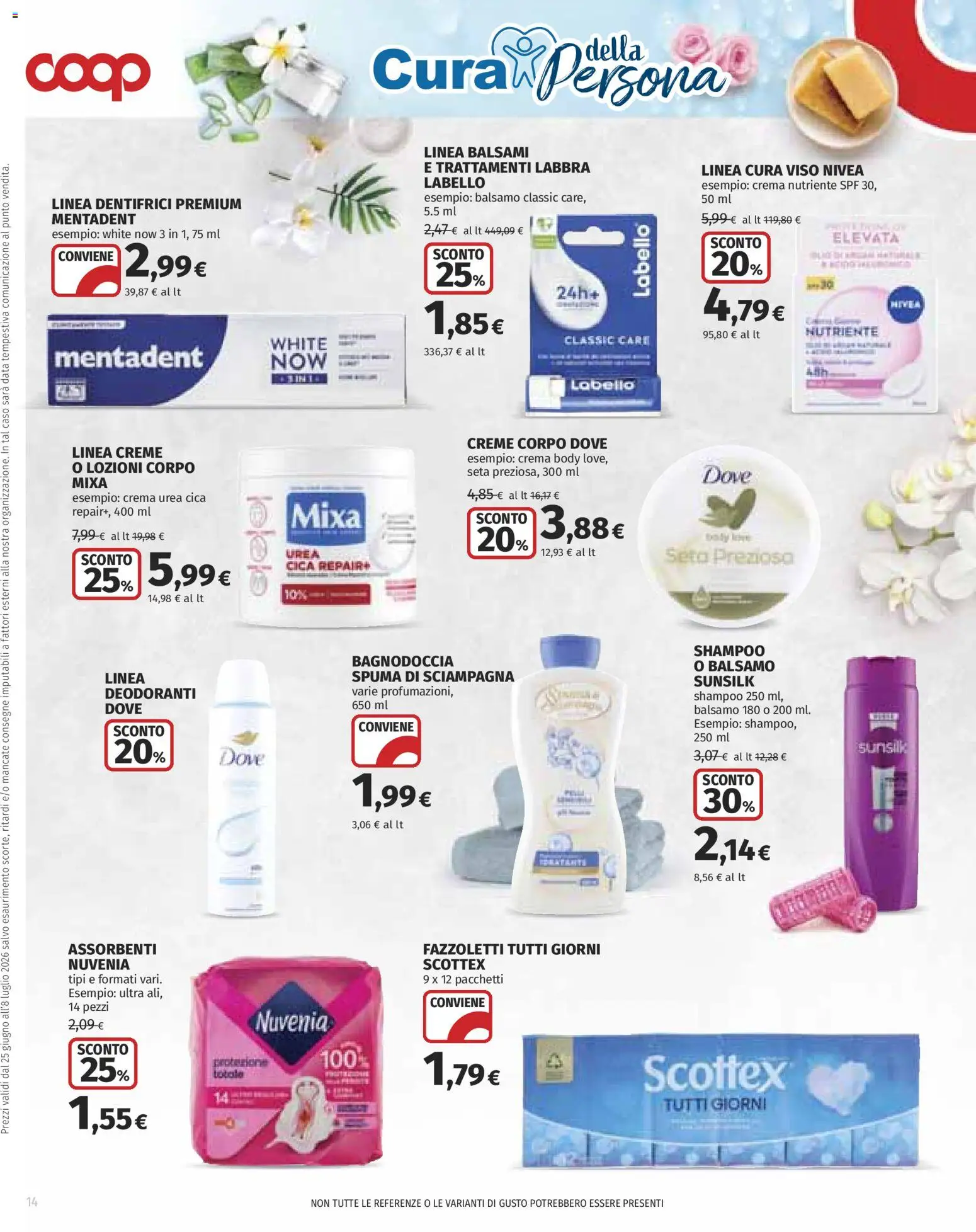 Volantino COOP del 25/06/2026 | Pagina: 14 | Prodotti: Balsamo, Crema, Fazzoletti, Data