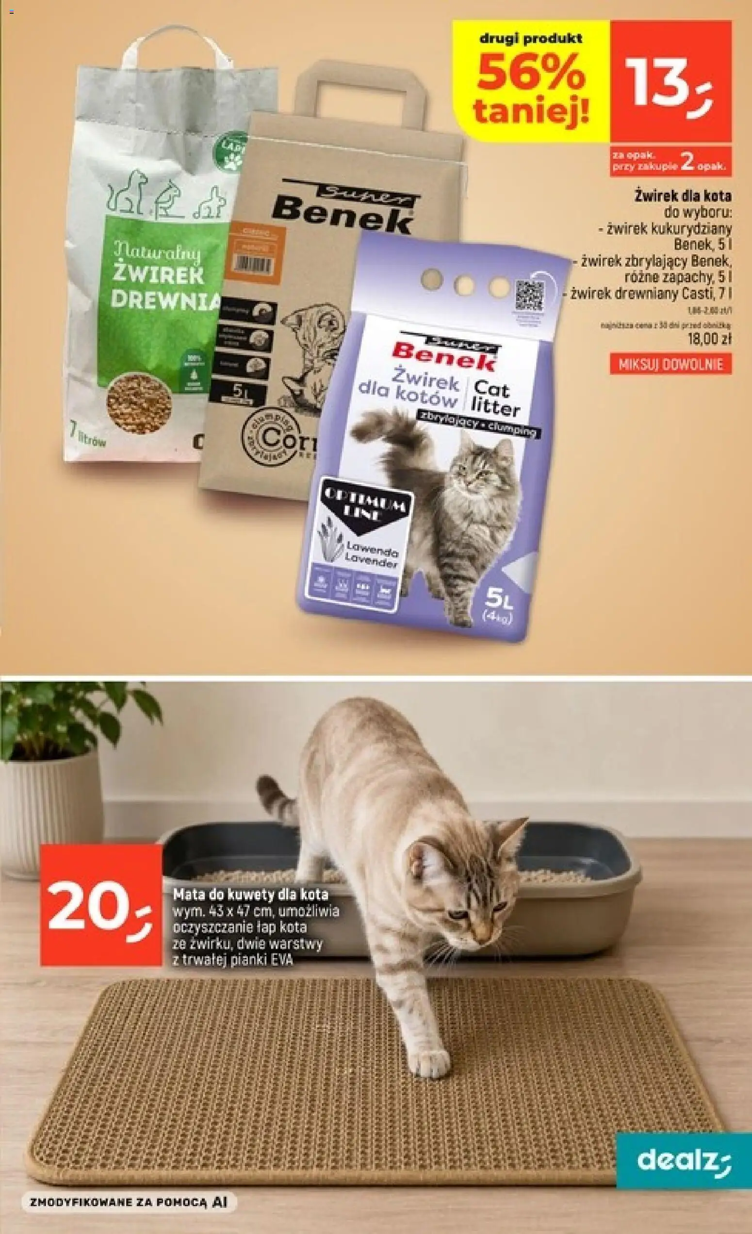 Dealz gazetka od 17.09.2026 | Strona: 47 | Produkty: Żwirek dla kota, Pianki, Żwirek drewniany, Lawenda