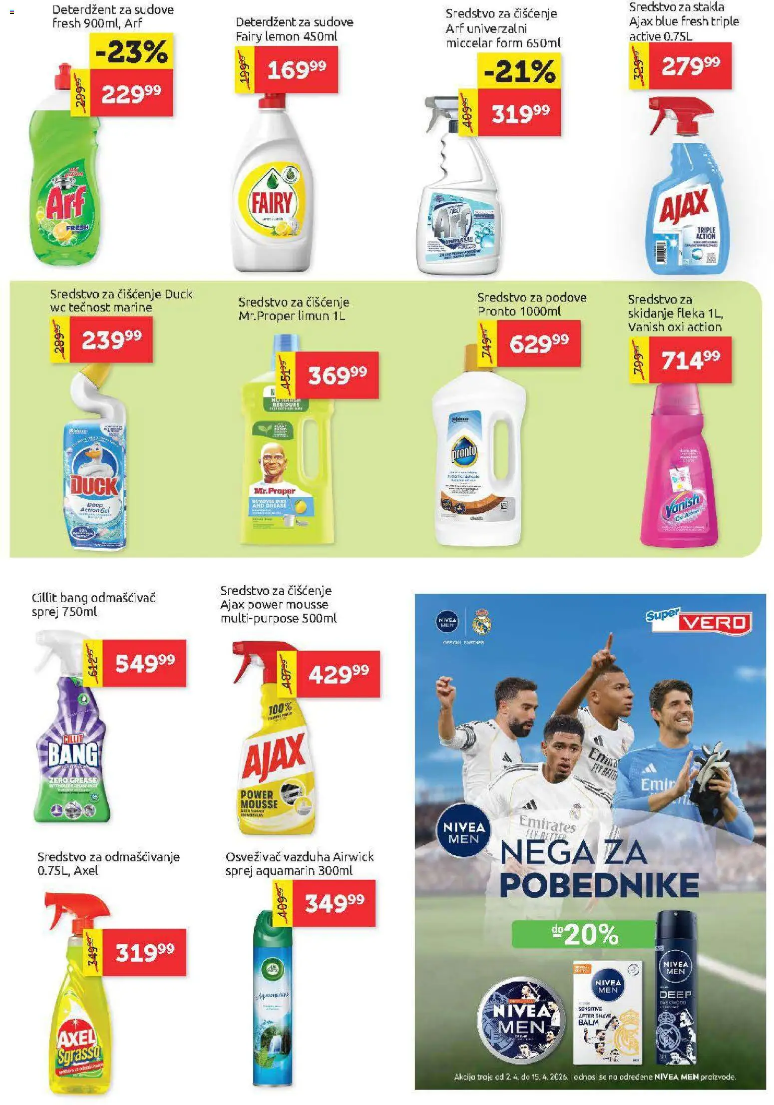 SuperVERO katalog - važi od 02.04.2026 | Strana: 32 | Proizvode: Deterdžent, Deterdžent za sudove, Pronto, Nivea