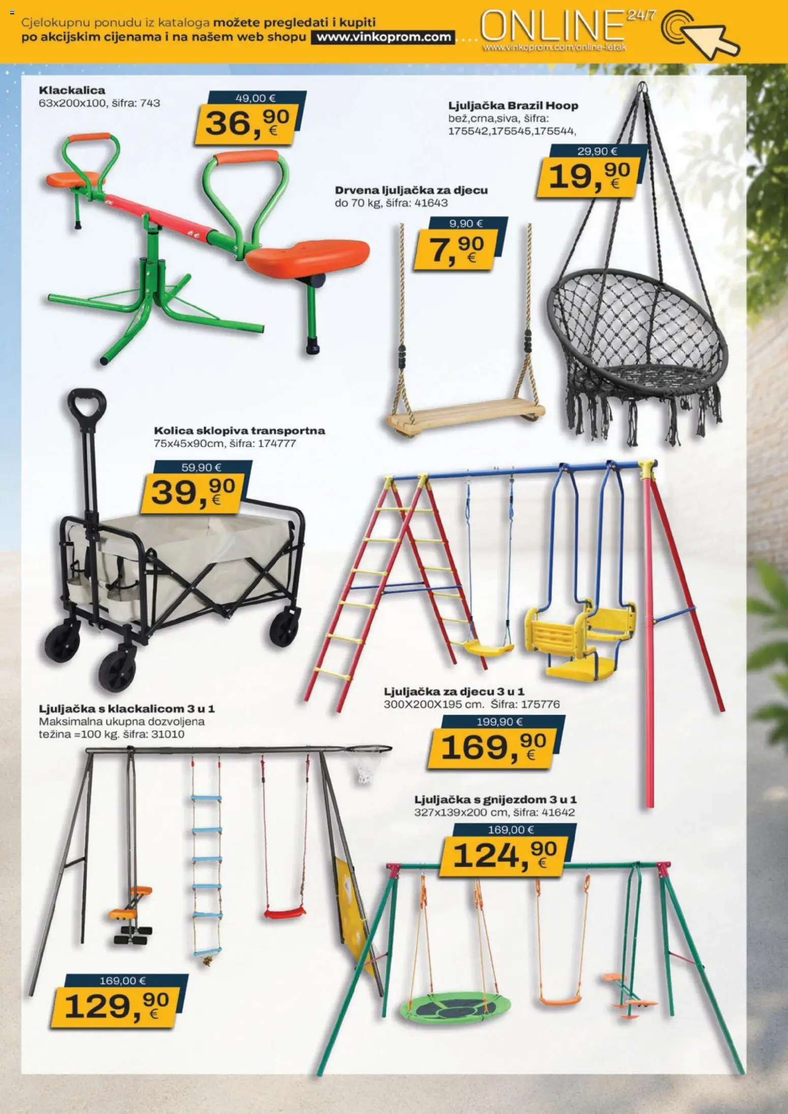 Vinkoprom katalog | vrijedi od 06.08.2026 | Stranica: 9 | Proizvodi: Ljuljačka, Kolica