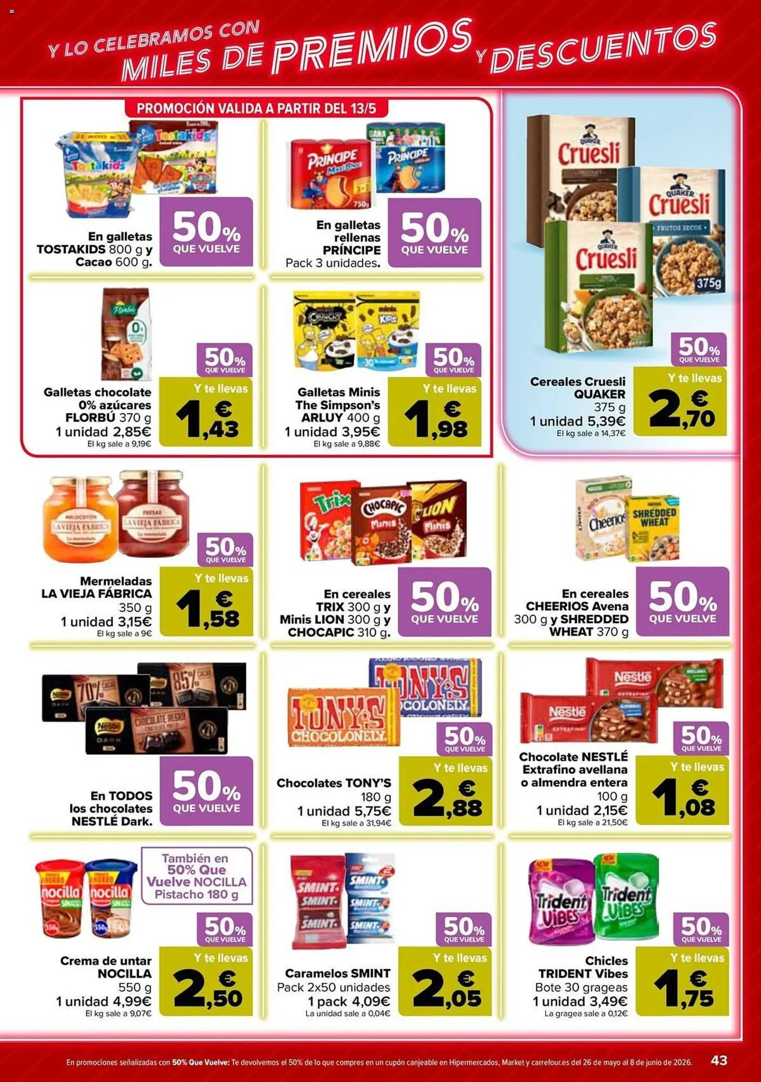 Carrefour folleto │ válido desde el 12.05.2026 | Página: 43 | Productos: Cereales, Crema, Té, Φρυγανιές σικάλεως